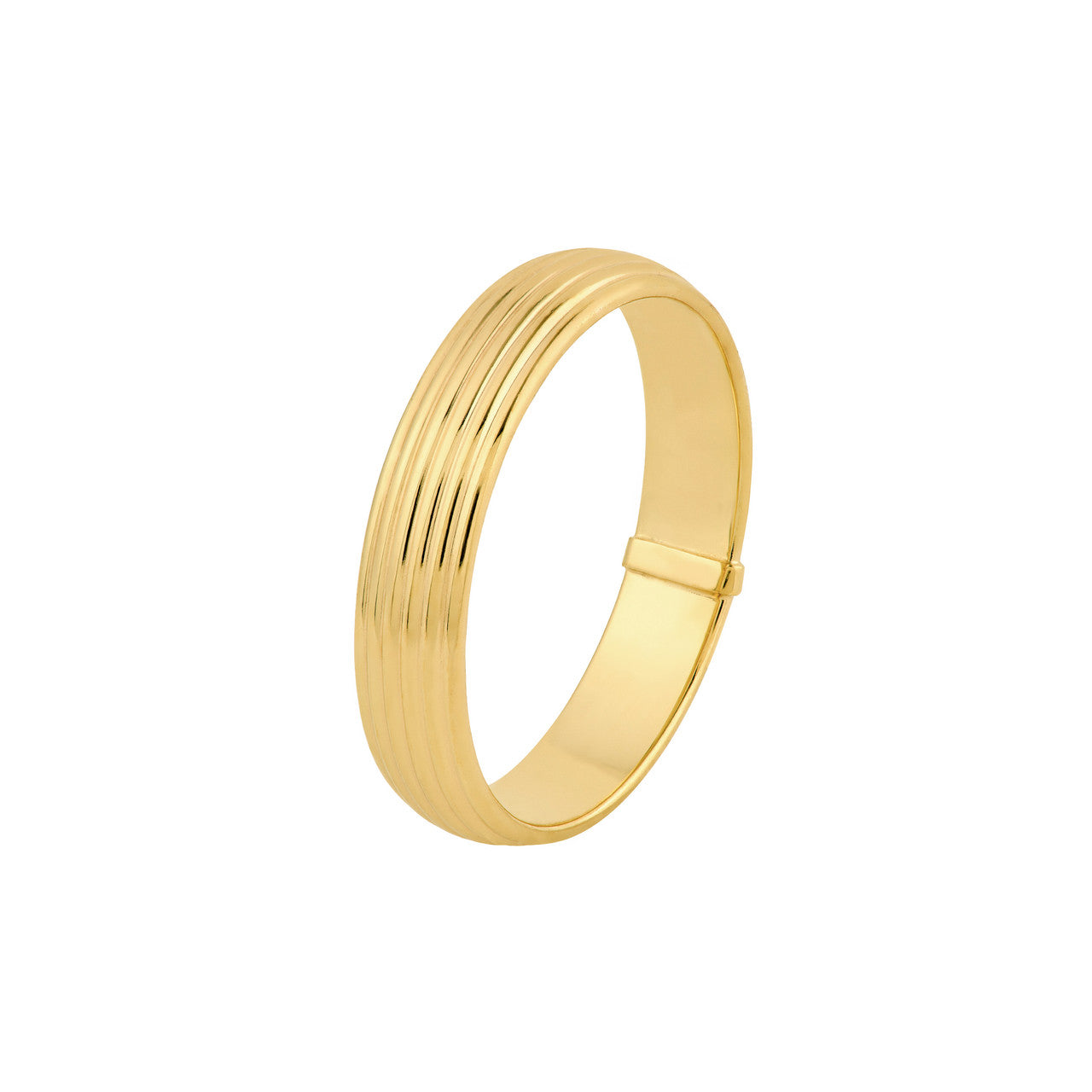 14K Yellow Gold 4.00mm Multi Line Tube Ring