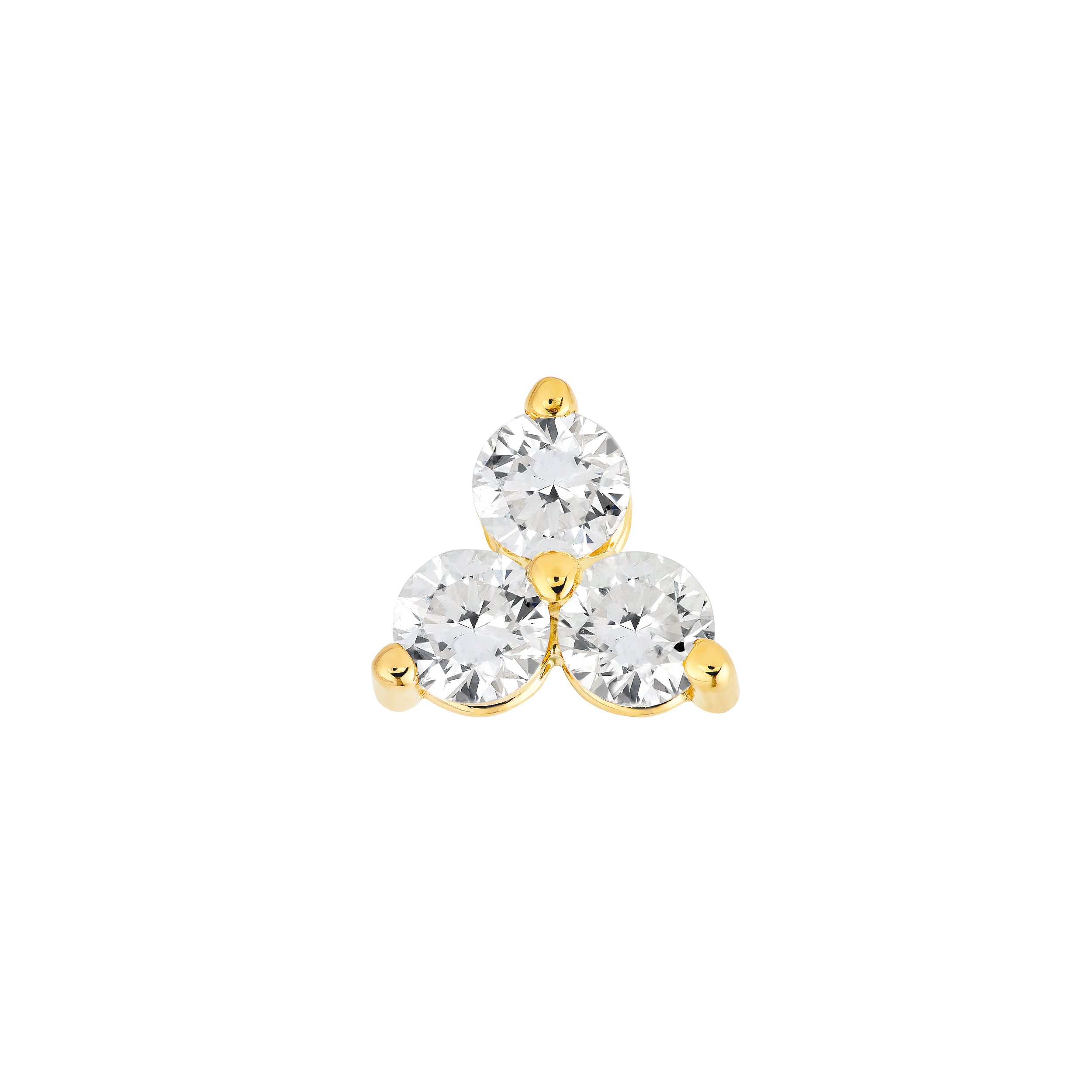 14K Gold 1.00tcw 3.50mm Diamond Trio Stud Earrings Birmingham Jewelry Earrings Birmingham Jewelry 