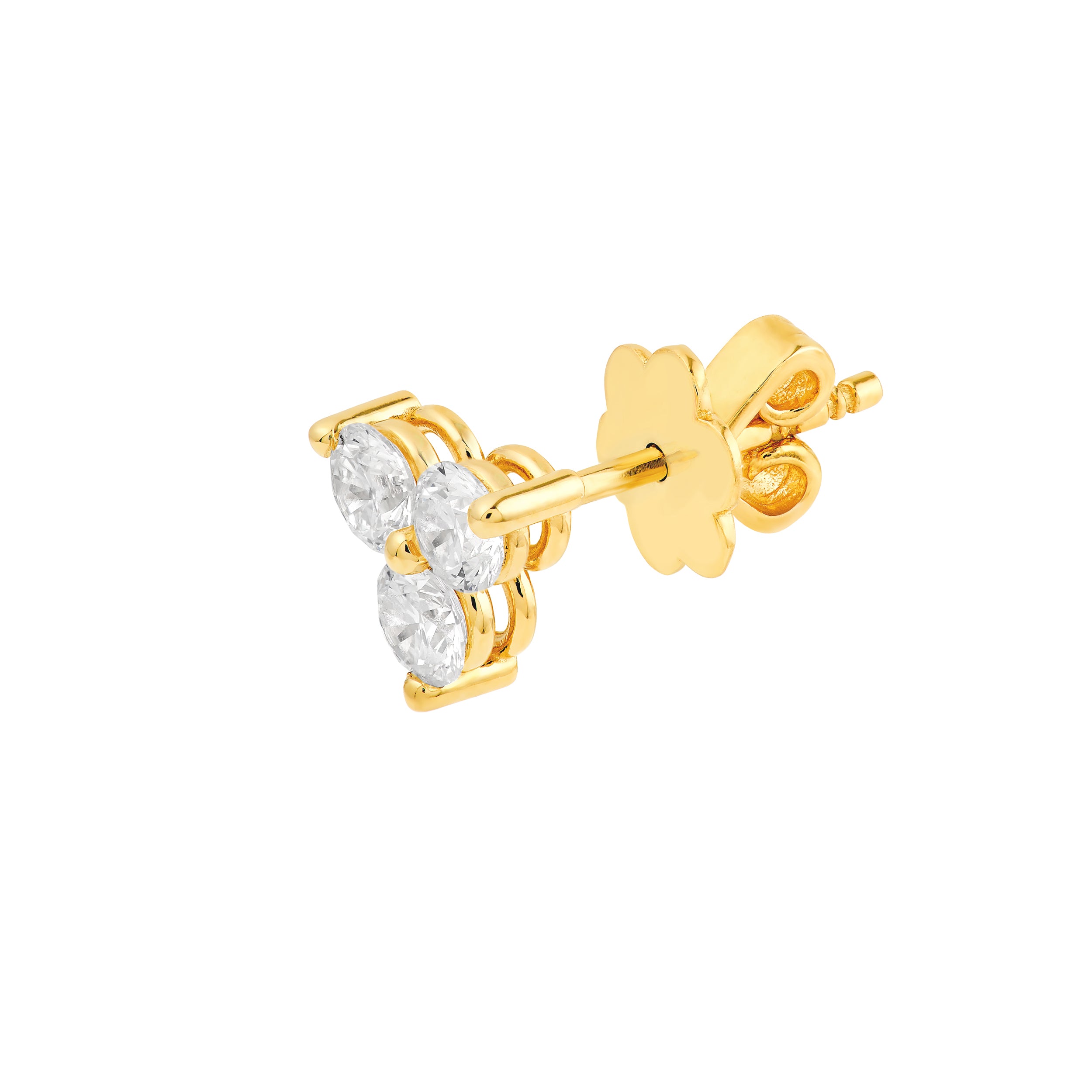 14K Gold 1.00tcw 3.50mm Diamond Trio Stud Earrings Birmingham Jewelry Earrings Birmingham Jewelry 