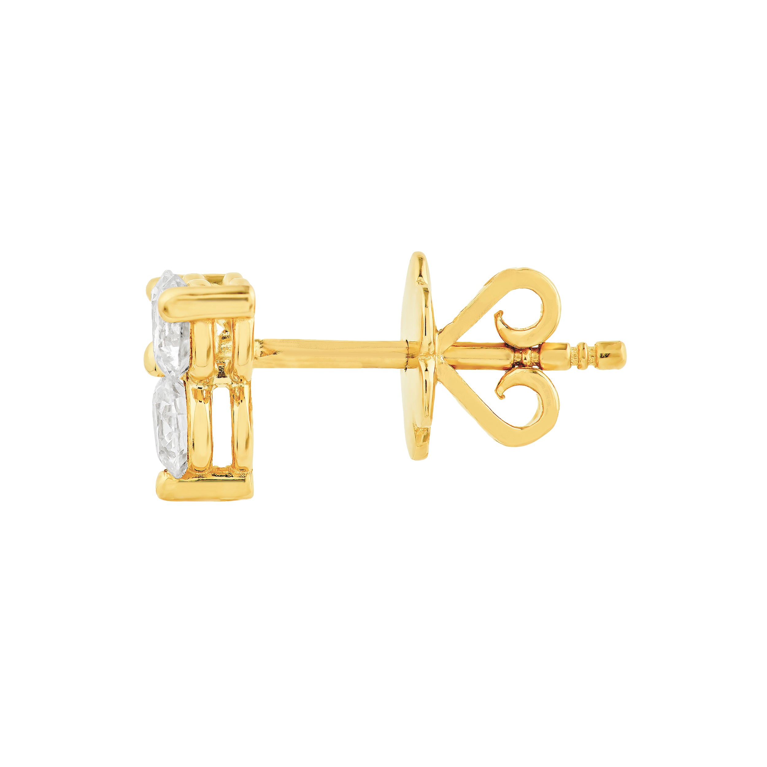 14K Gold 1.00tcw 3.50mm Diamond Trio Stud Earrings Birmingham Jewelry Earrings Birmingham Jewelry 