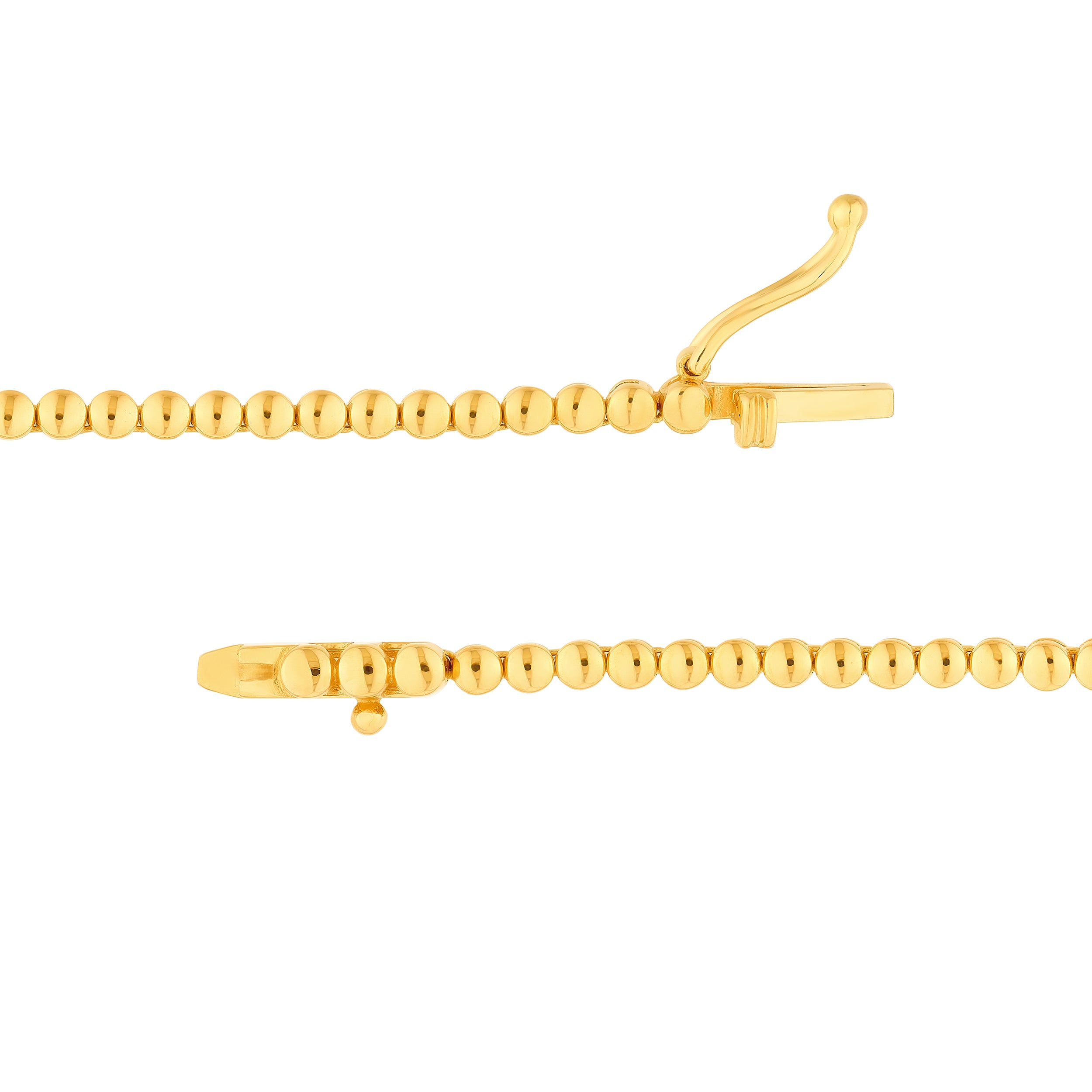14K Yellow Gold 4-1/6tcw Blue Sapphire Bezel Graduated Half Tennis Necklace