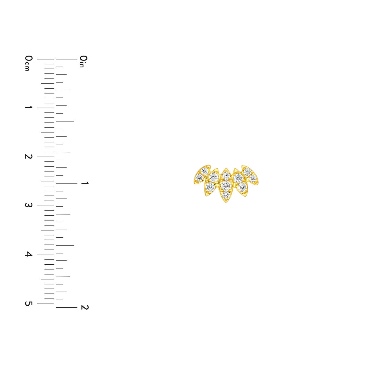 14K Gold Diamond Flower Stud Earrings