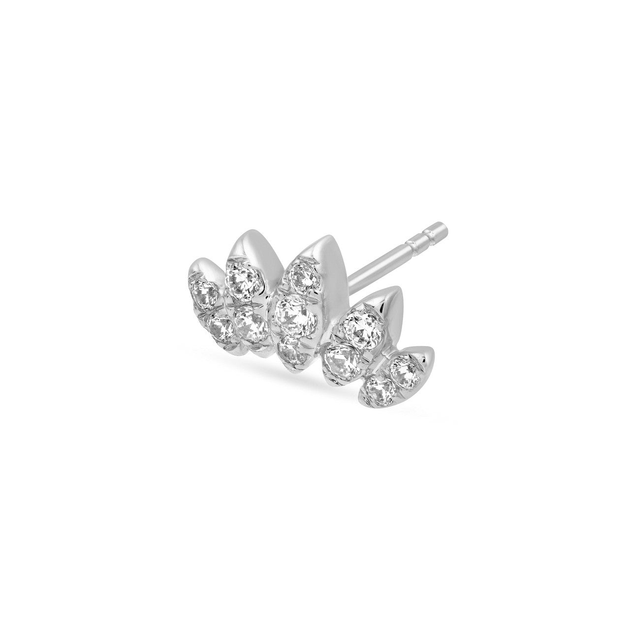 14K Gold Diamond Flower Stud Earrings