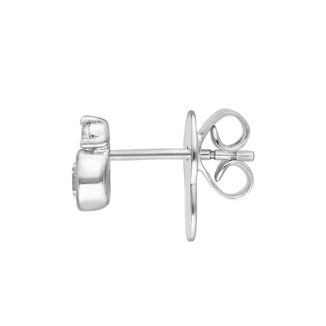 14K Gold Round Bezel Diamond Earrings Birmingham Jewelry Earrings Birmingham Jewelry 