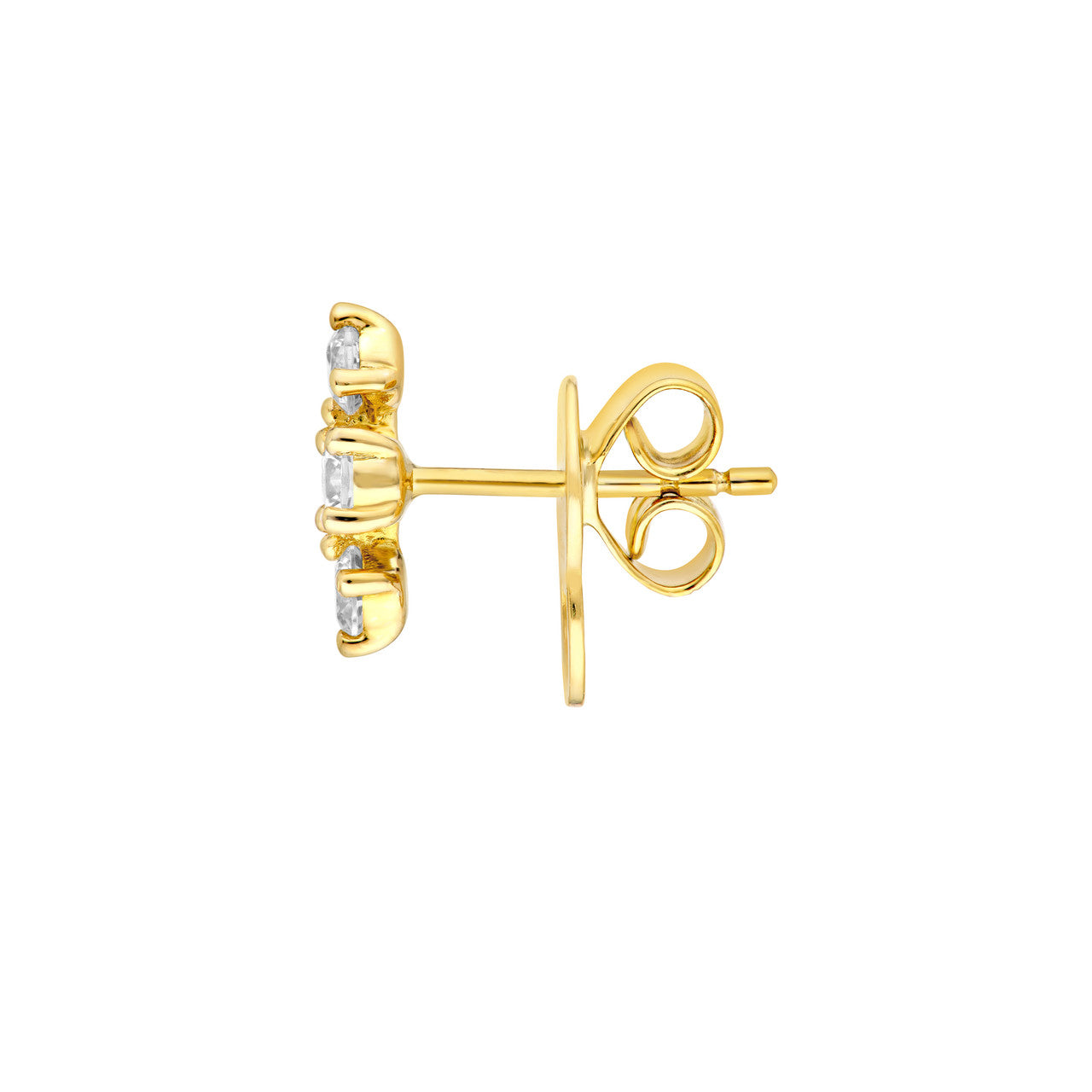 14K Gold Diamond Trio Stud Earrings