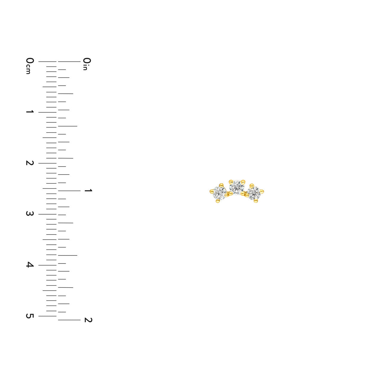 14K Gold Diamond Trio Stud Earrings