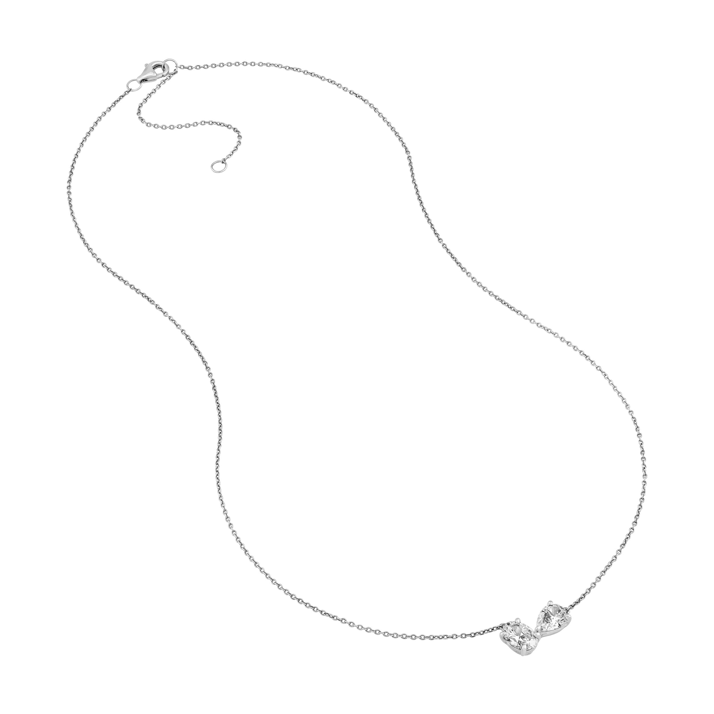 14K Gold 1-1/2tcw Toi et Moi Pear & Oval Diamond Necklace Birmingham Jewelry Necklace Birmingham Jewelry 