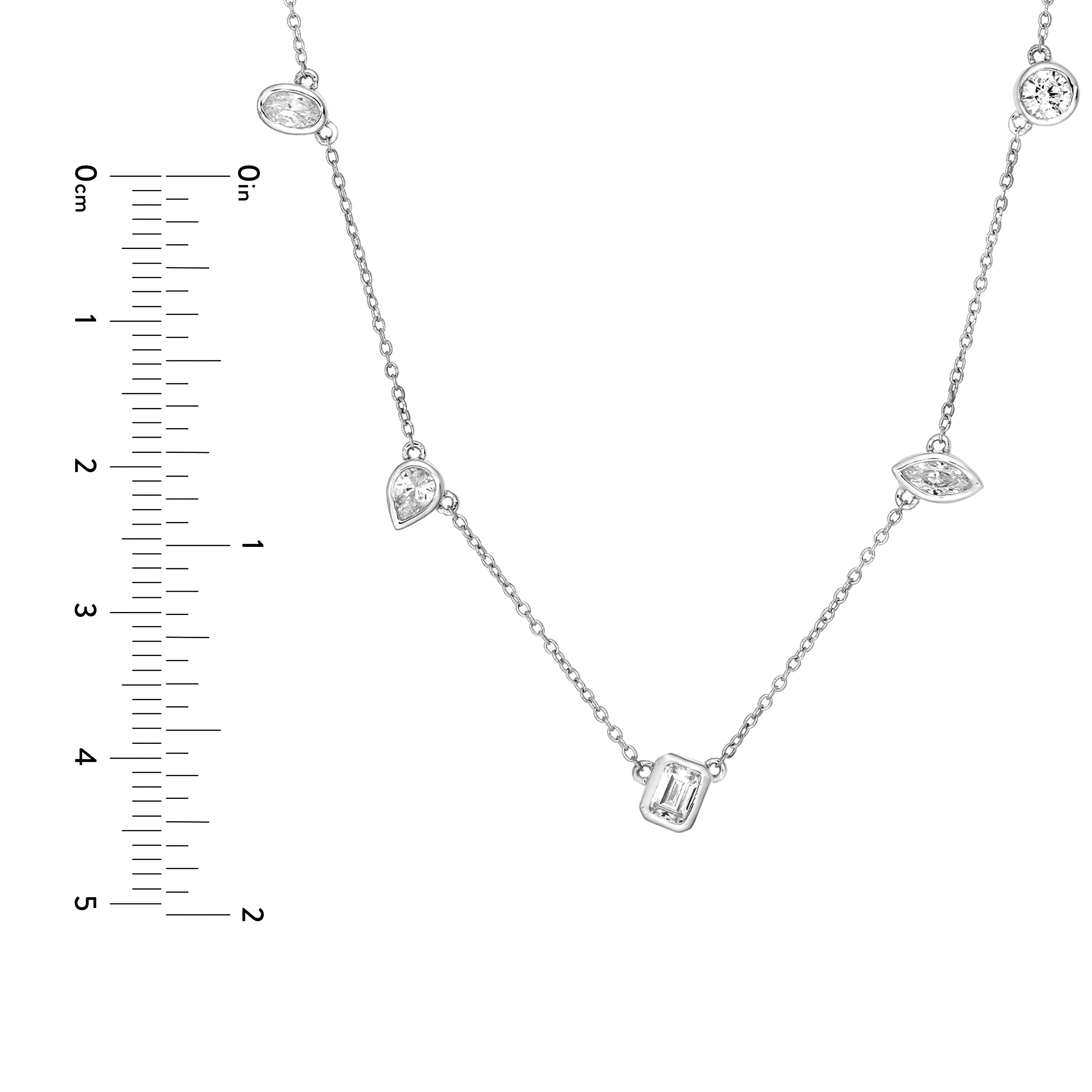 14K Gold 1.00tcw Multi Stone Bezel Diamond Station Necklace Birmingham Jewelry Necklace Birmingham Jewelry 