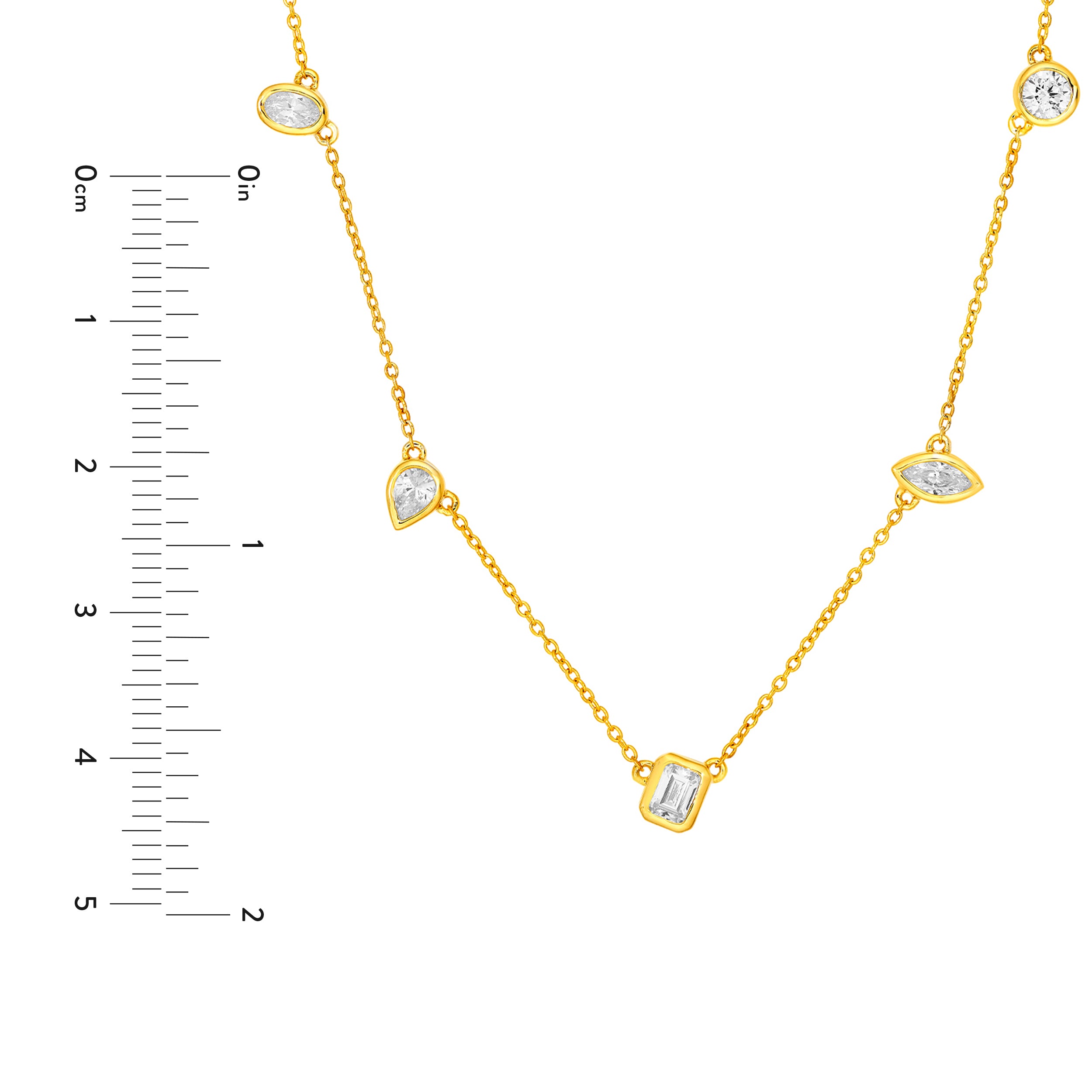 14K Gold 1.00tcw Multi Stone Bezel Diamond Station Necklace Birmingham Jewelry Necklace Birmingham Jewelry 