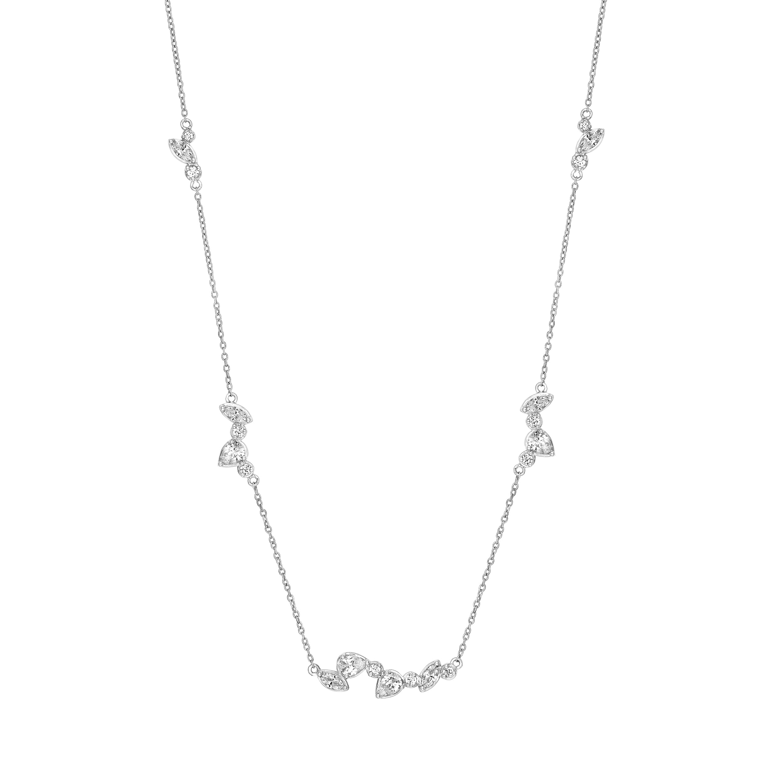 14K Gold 1-3/8tcw Multi Stone Diamond Cluster Necklace Birmingham Jewelry Necklace Birmingham Jewelry 