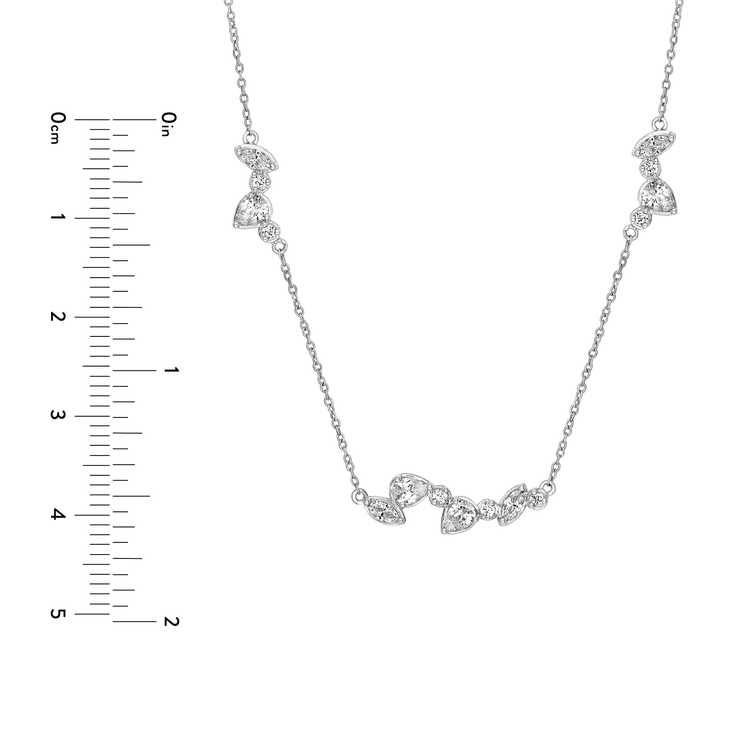 14K Gold 1-3/8tcw Multi Stone Diamond Cluster Necklace Birmingham Jewelry Necklace Birmingham Jewelry 