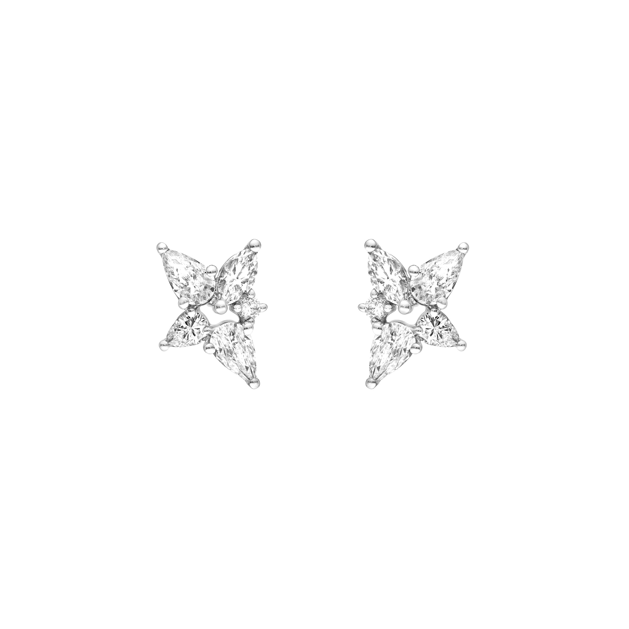 14K Gold 1-1/2tcw Pear Marquise & Round Diamond Stud Earrings Birmingham Jewelry Earrings Birmingham Jewelry 