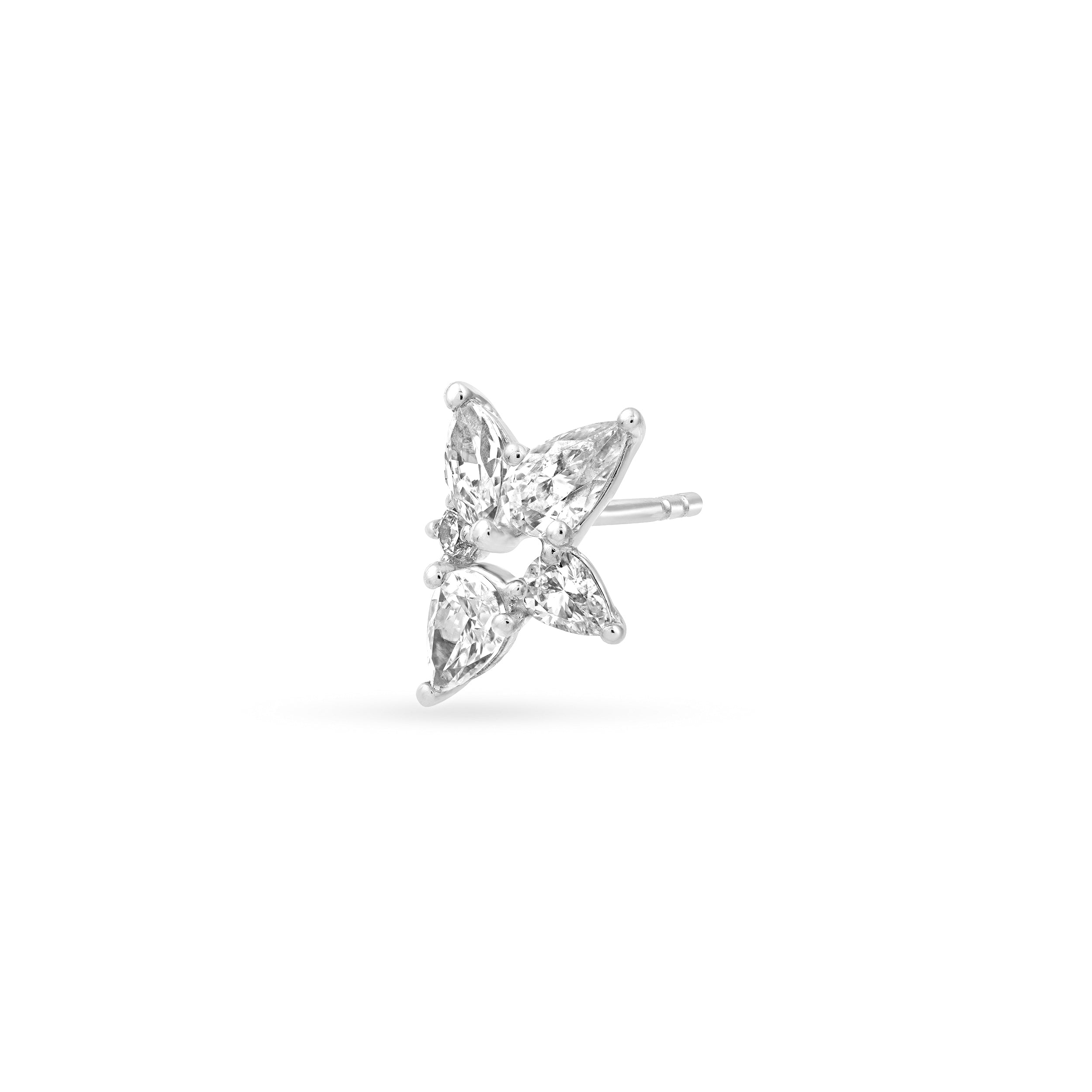 14K Gold 1-1/2tcw Pear Marquise & Round Diamond Stud Earrings Birmingham Jewelry Earrings Birmingham Jewelry 