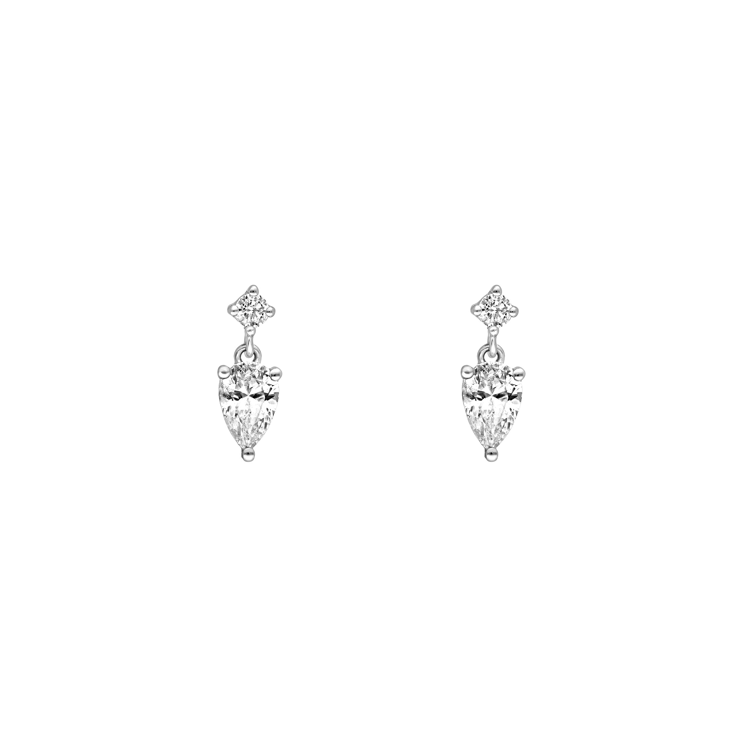 14K Gold 1.00tcw Pear & Round Diamond Stud Earrings Birmingham Jewelry Earrings Birmingham Jewelry 