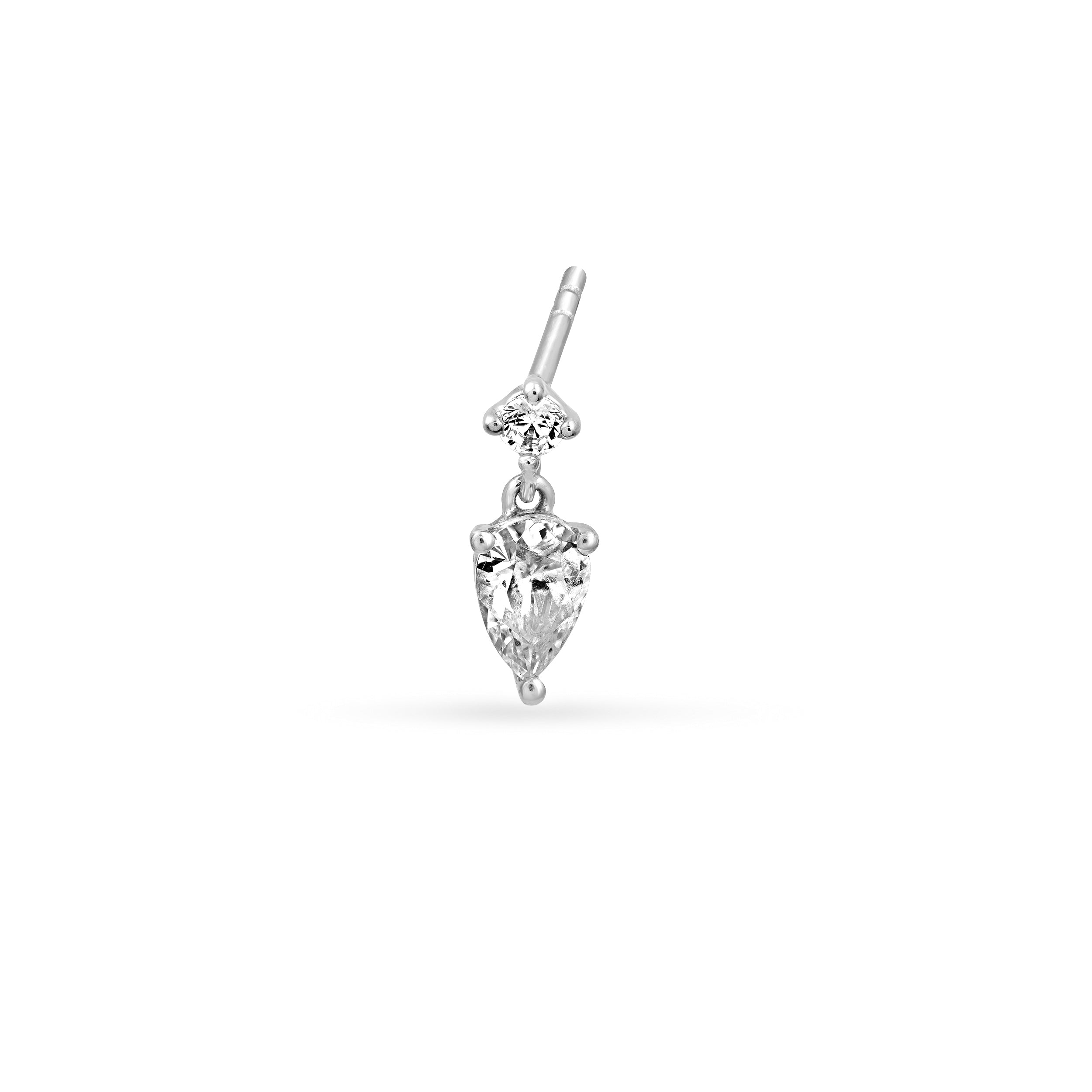 14K Gold 1.00tcw Pear & Round Diamond Stud Earrings Birmingham Jewelry Earrings Birmingham Jewelry 