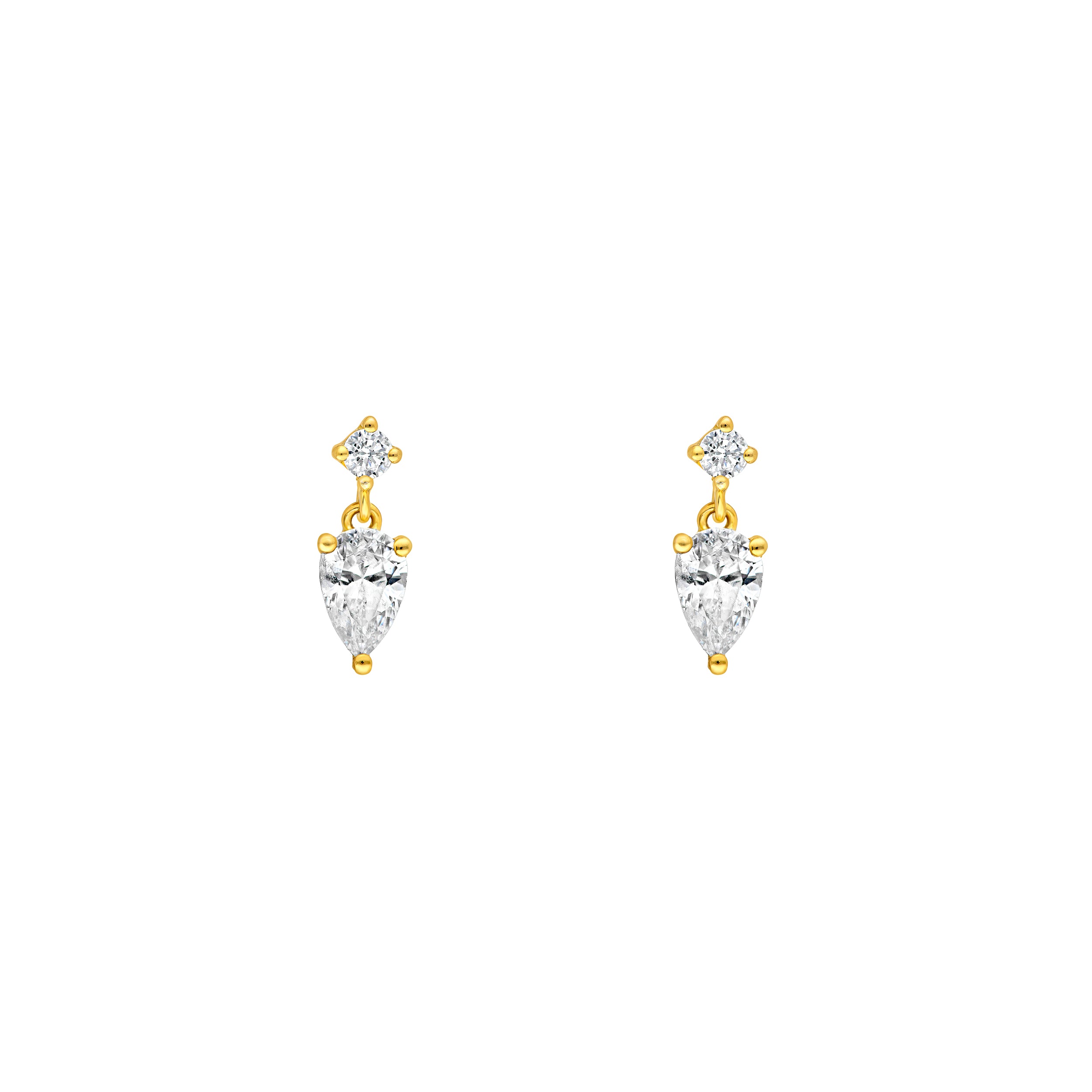 14K Gold 1.00tcw Pear & Round Diamond Stud Earrings Birmingham Jewelry Earrings Birmingham Jewelry 