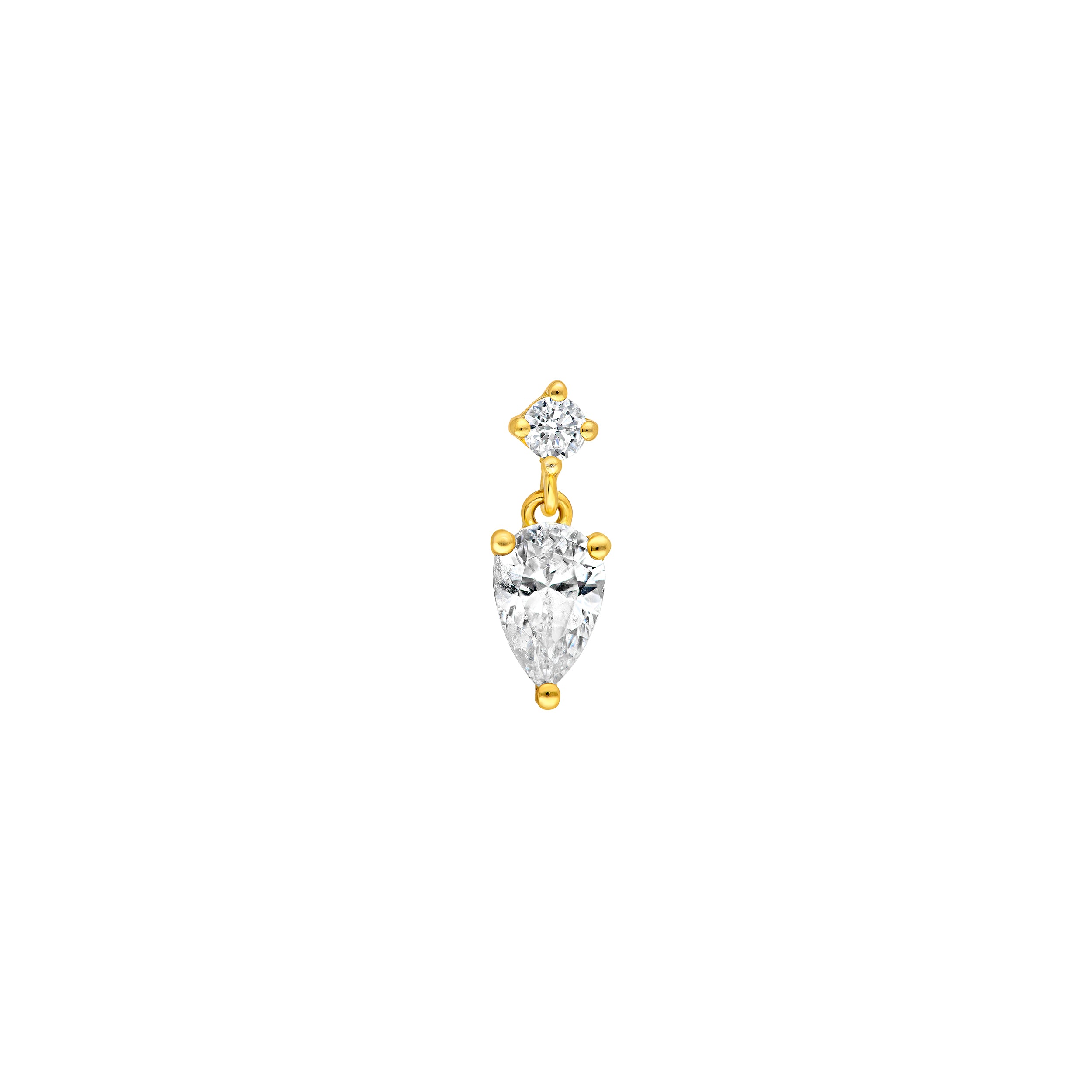14K Gold 1.00tcw Pear & Round Diamond Stud Earrings Birmingham Jewelry Earrings Birmingham Jewelry 