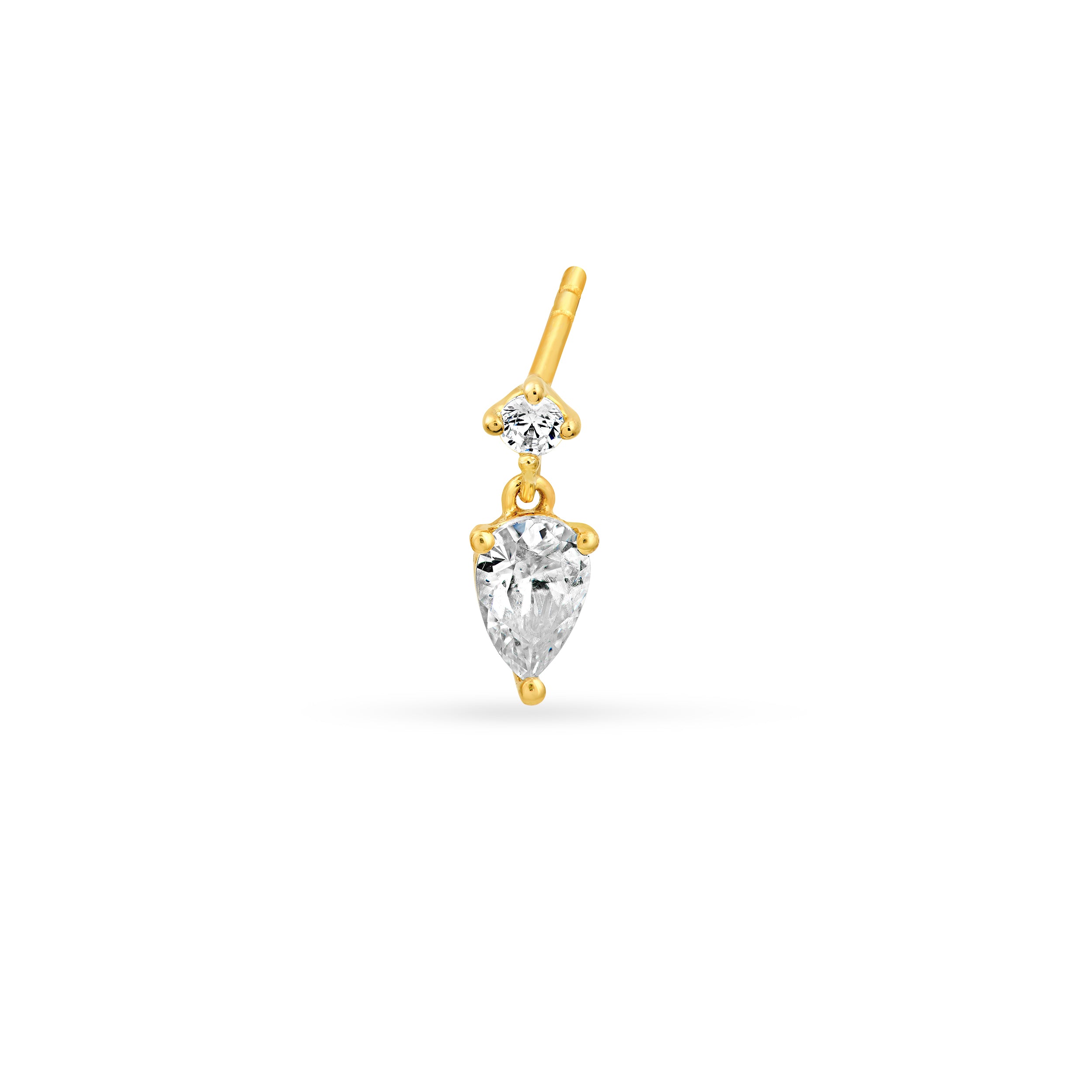 14K Gold 1.00tcw Pear & Round Diamond Stud Earrings Birmingham Jewelry Earrings Birmingham Jewelry 