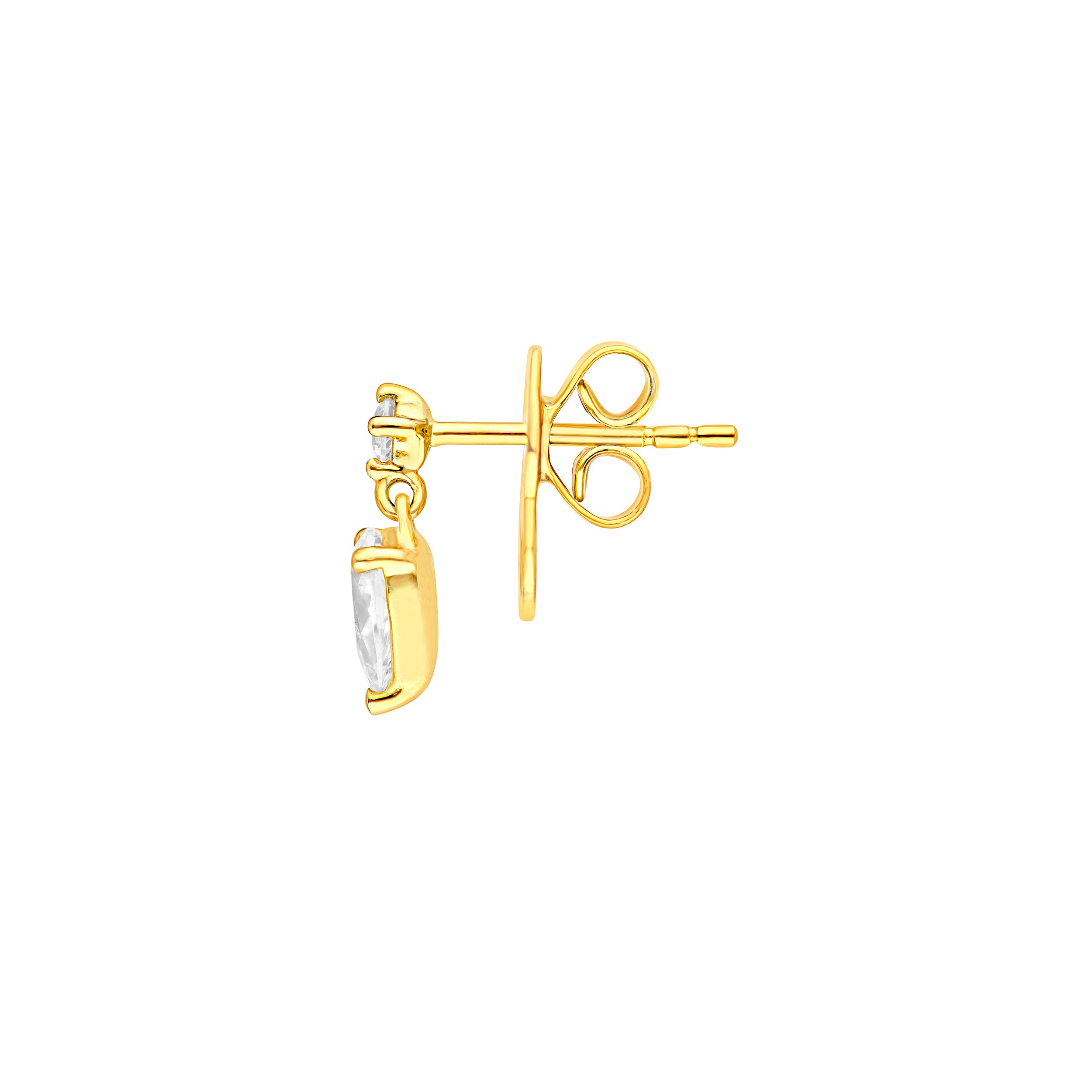 14K Gold 1.00tcw Pear & Round Diamond Stud Earrings Birmingham Jewelry Earrings Birmingham Jewelry 