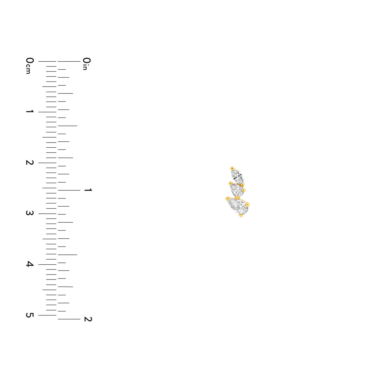 14K Gold Pear Marquise and Round Diamond Stud Earrings Birmingham Jewelry Earrings Birmingham Jewelry 