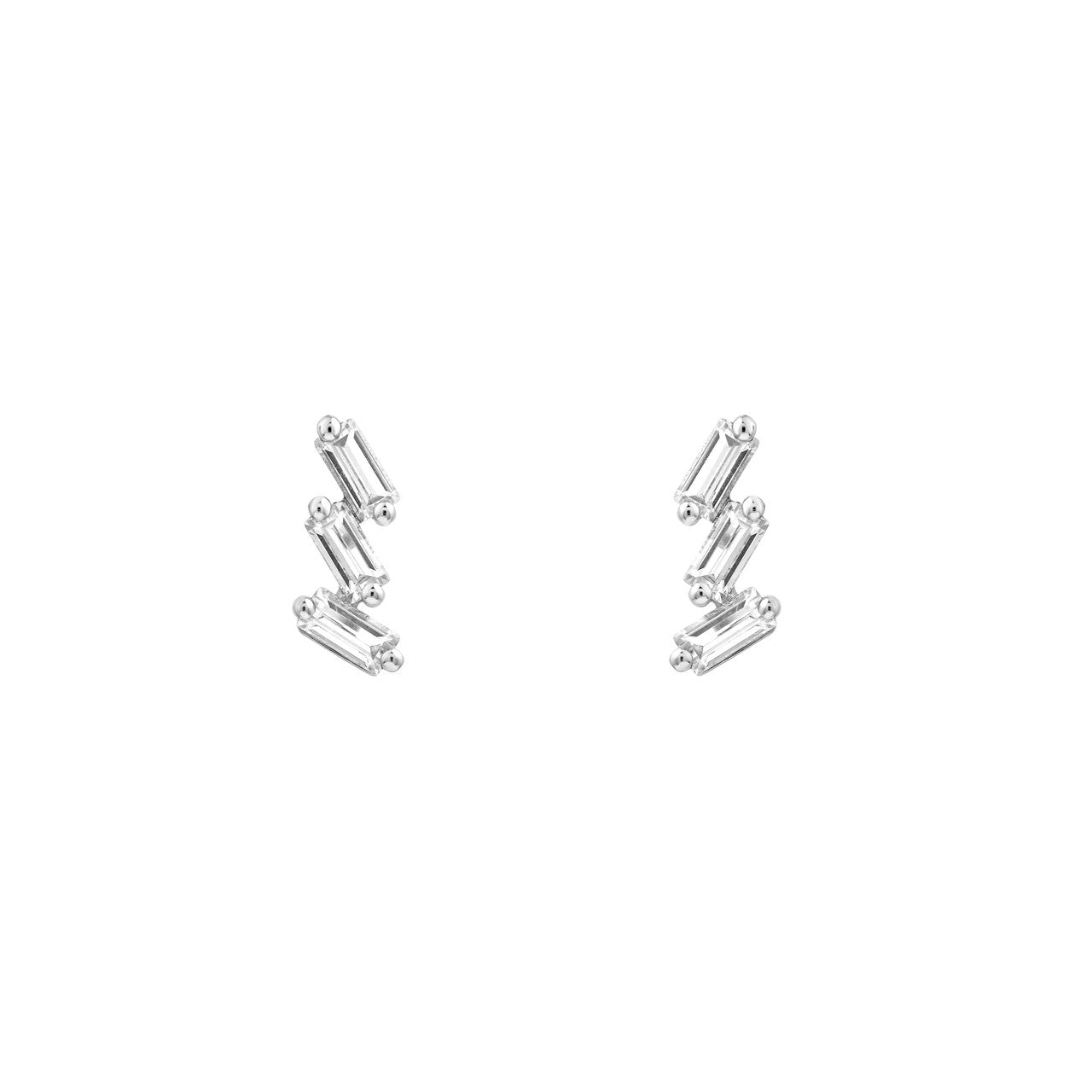 14K Gold Diamond Helix Earrings
