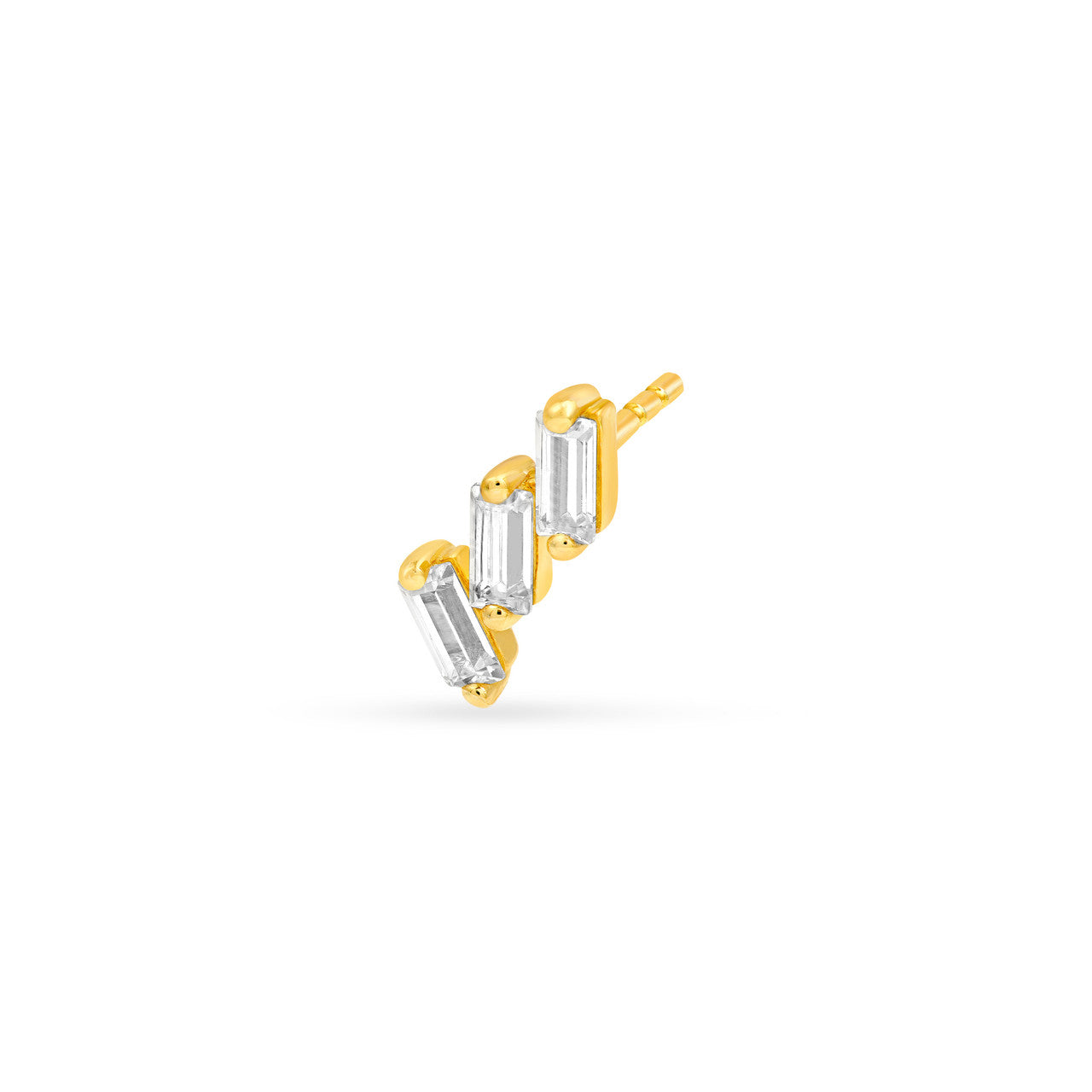 14K Gold Diamond Helix Earrings