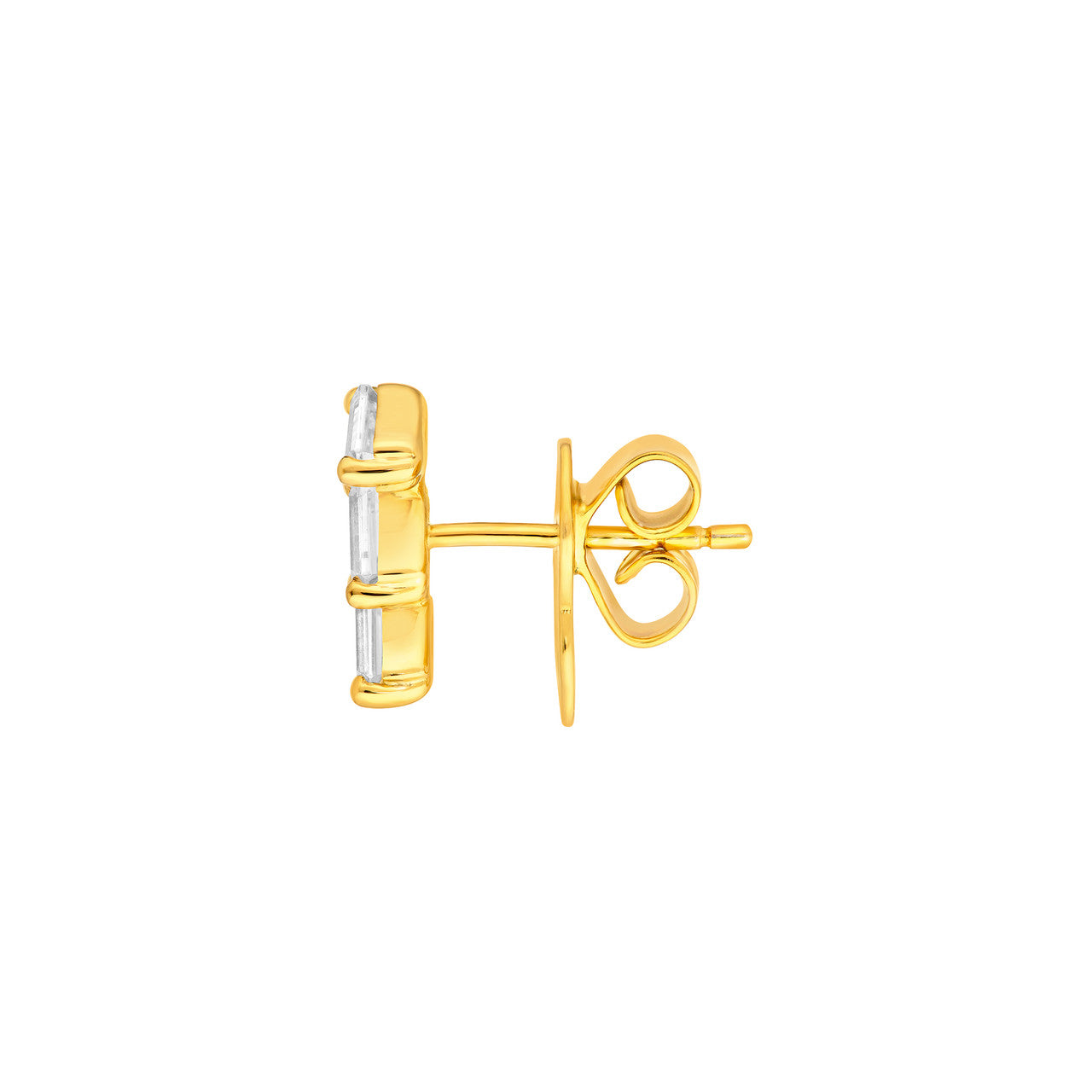14K Gold Diamond Helix Earrings