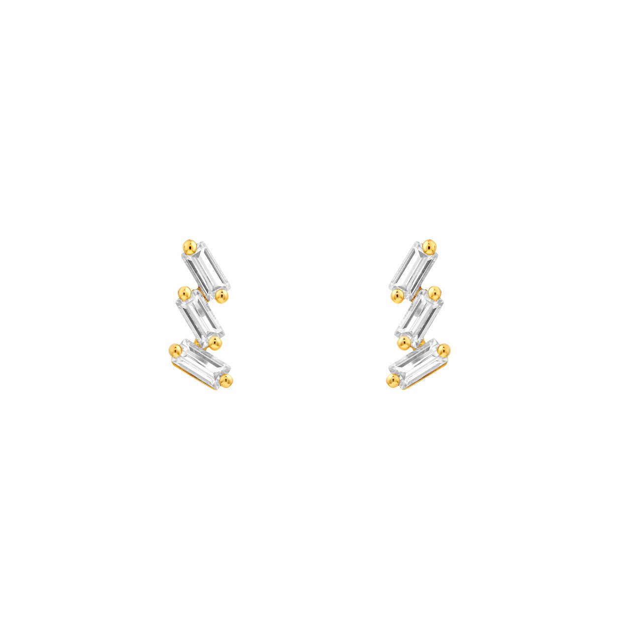 14K Gold Diamond Helix Earrings