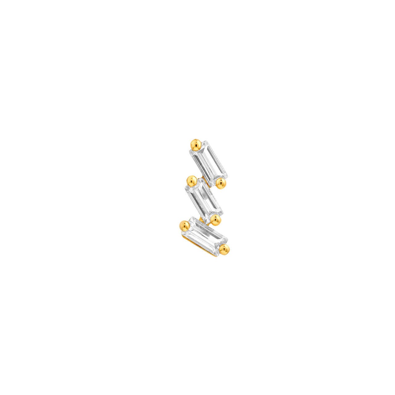 14K Gold Diamond Helix Earrings