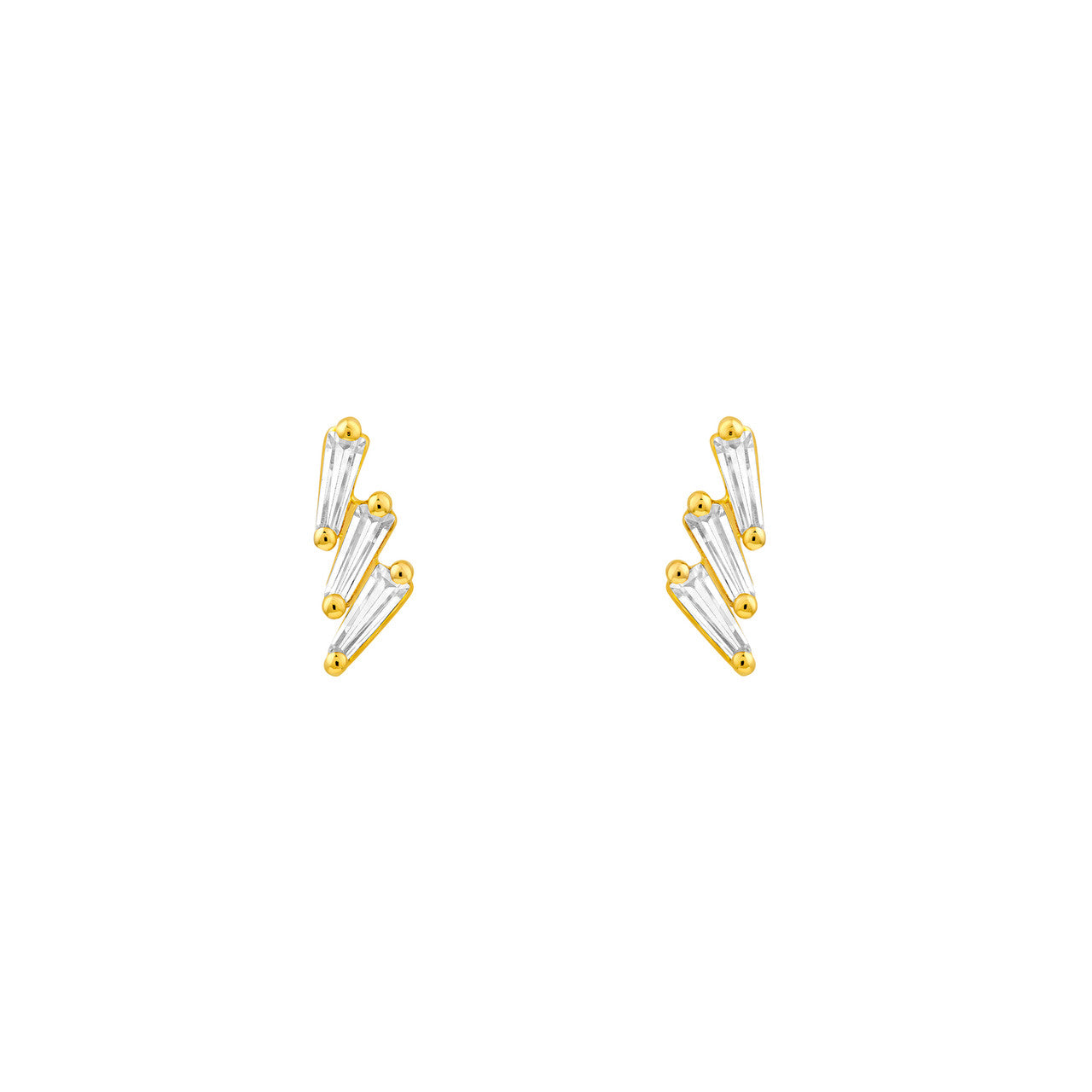 14K Gold Diamond Stacked Earrings