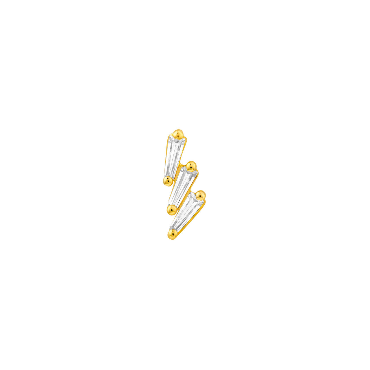 14K Gold Diamond Stacked Earrings