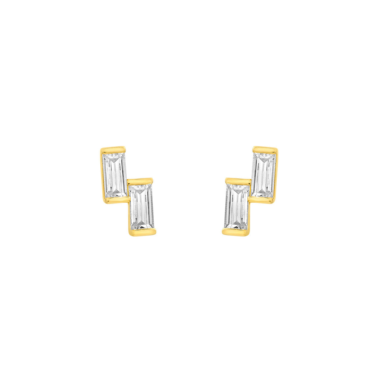 14K Gold Baguette Diamond Stud Earrings Birmingham Jewelry Earrings Birmingham Jewelry 