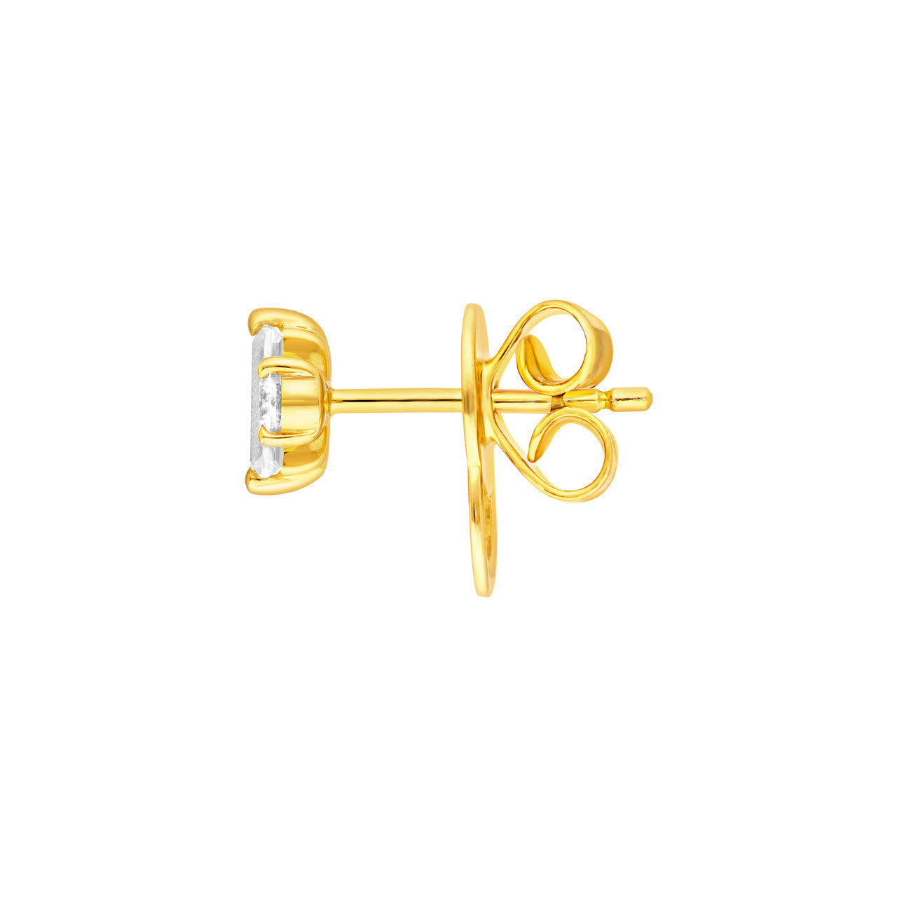 14K Gold Square Baguette & Round Diamond Earrings Birmingham Jewelry Earrings Birmingham Jewelry 