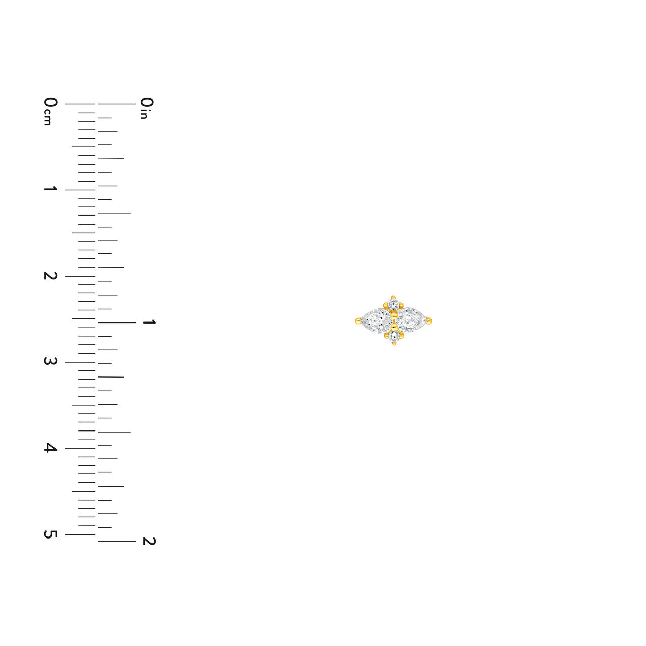 14K Gold Pear & Round Diamond Earrings Birmingham Jewelry Earrings Birmingham Jewelry 