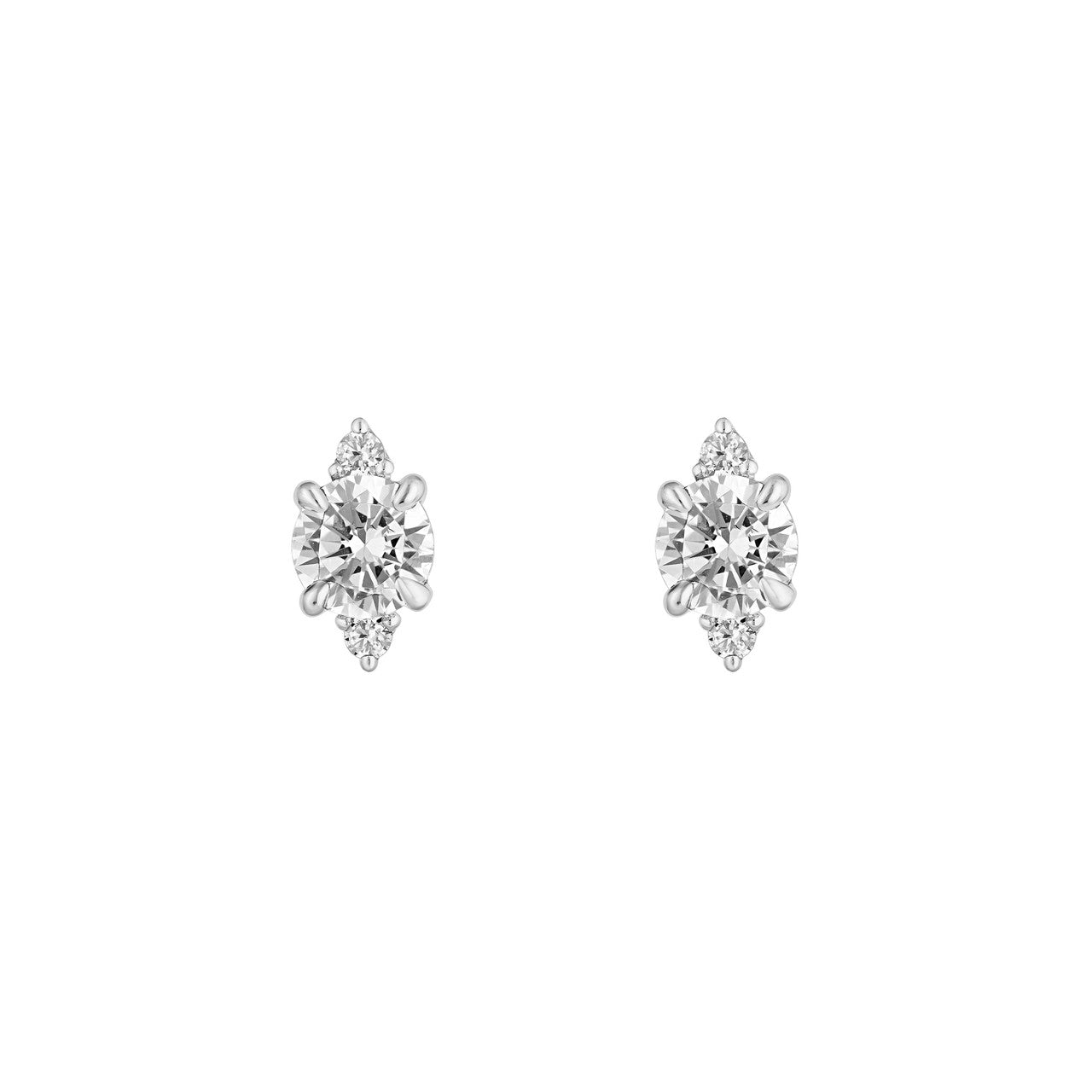 14K Gold Three Stone Round Diamond Earrings Birmingham Jewelry Earrings Birmingham Jewelry 