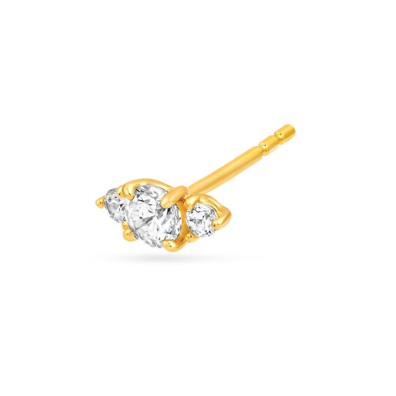 14K Gold Three Stone Round Diamond Earrings Birmingham Jewelry Earrings Birmingham Jewelry 