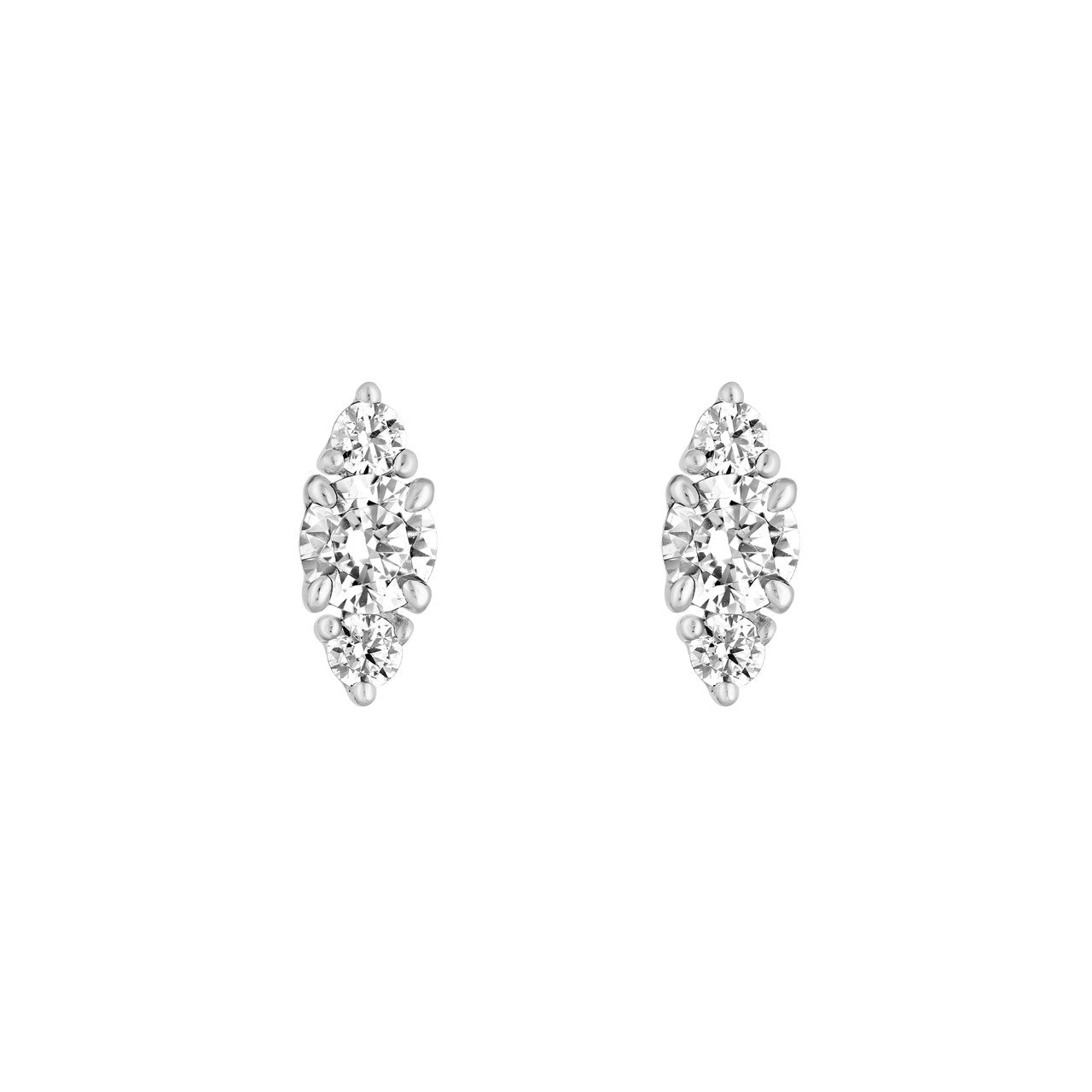 14K Gold Three Stone Round Diamond Earrings Birmingham Jewelry Earrings Birmingham Jewelry 