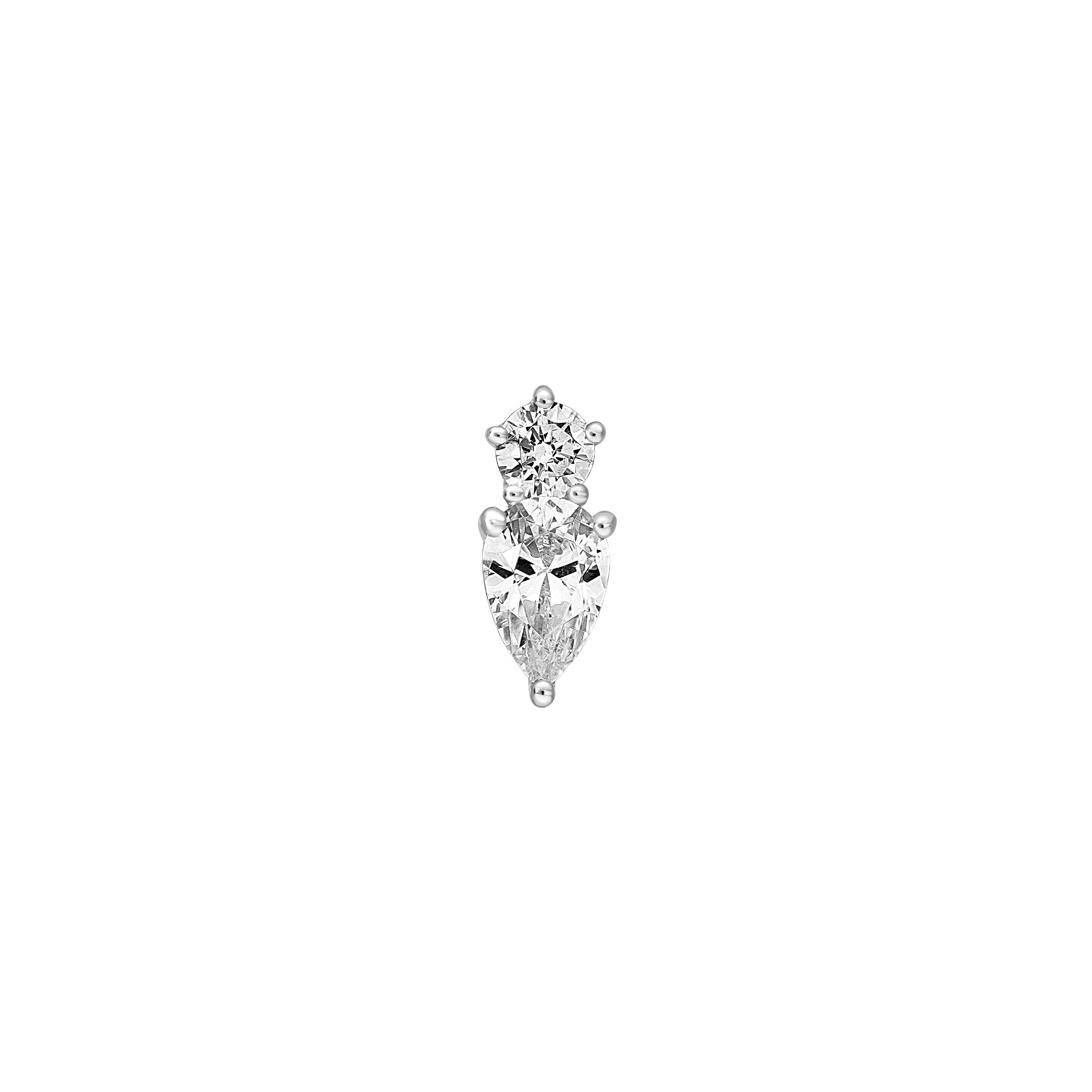 14K Gold 1-1/5tcw Round & Pear Diamond Stud Earrings Birmingham Jewelry Earrings Birmingham Jewelry 
