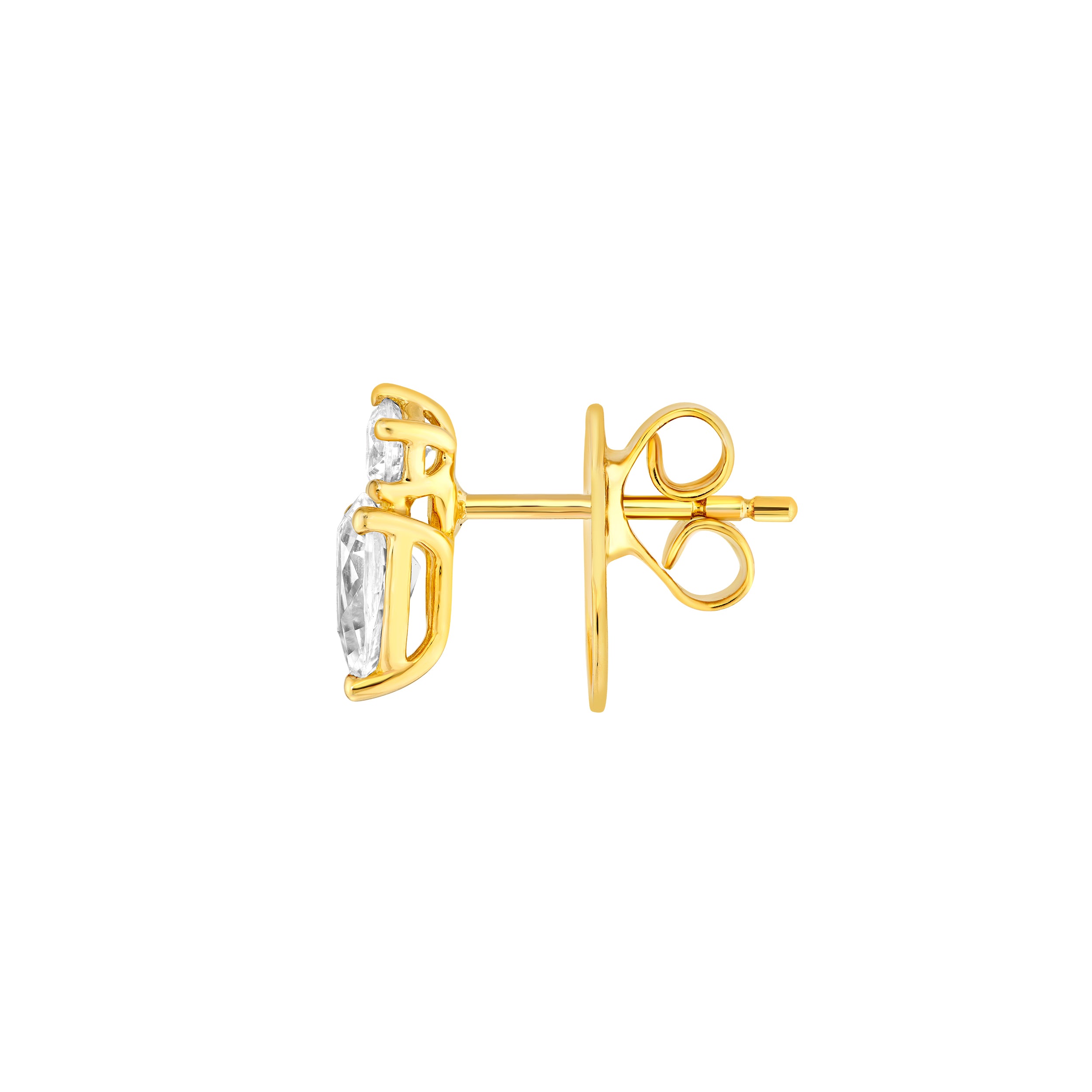 14K Gold 1-1/5tcw Round & Pear Diamond Stud Earrings Birmingham Jewelry Earrings Birmingham Jewelry 