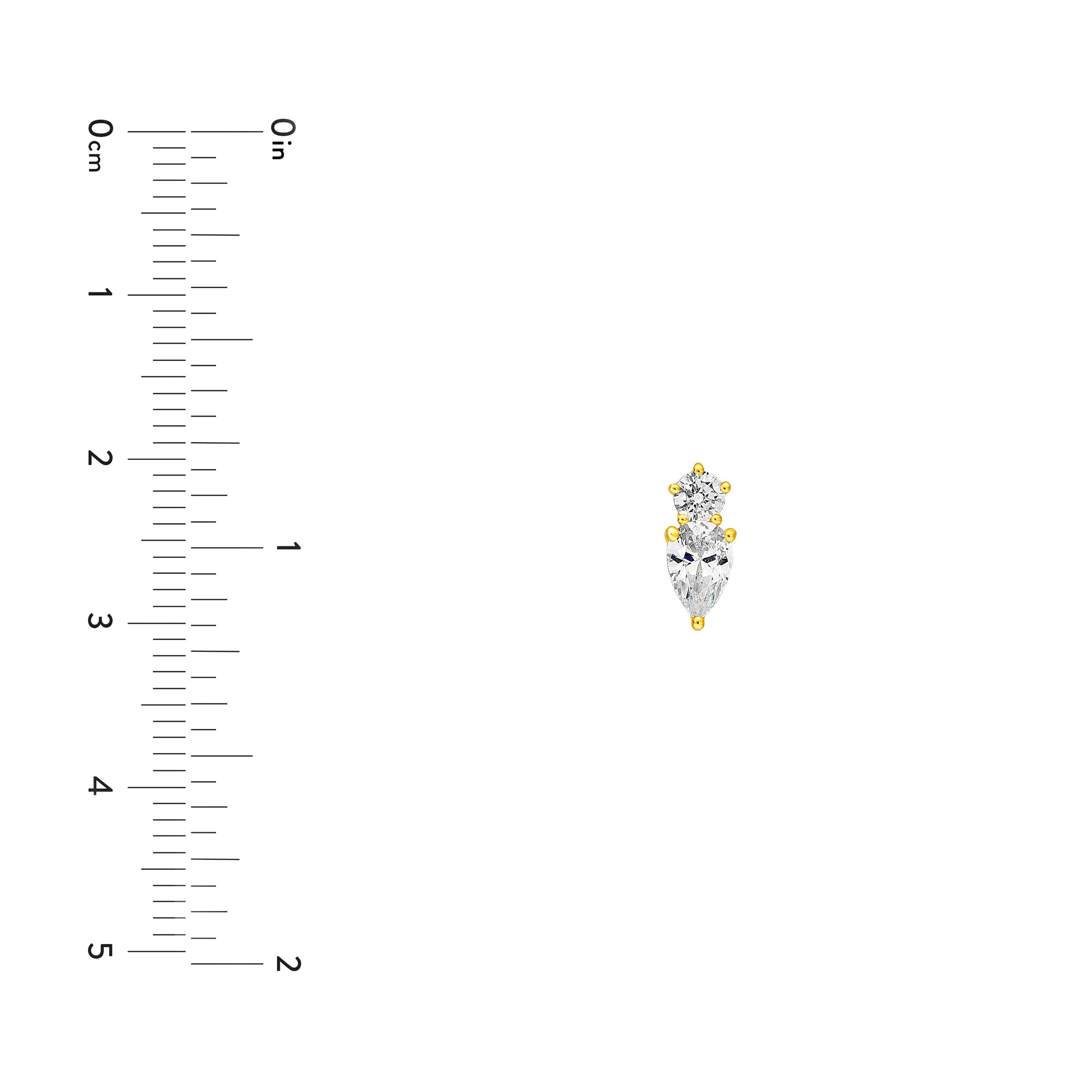14K Gold 1-1/5tcw Round & Pear Diamond Stud Earrings Birmingham Jewelry Earrings Birmingham Jewelry 