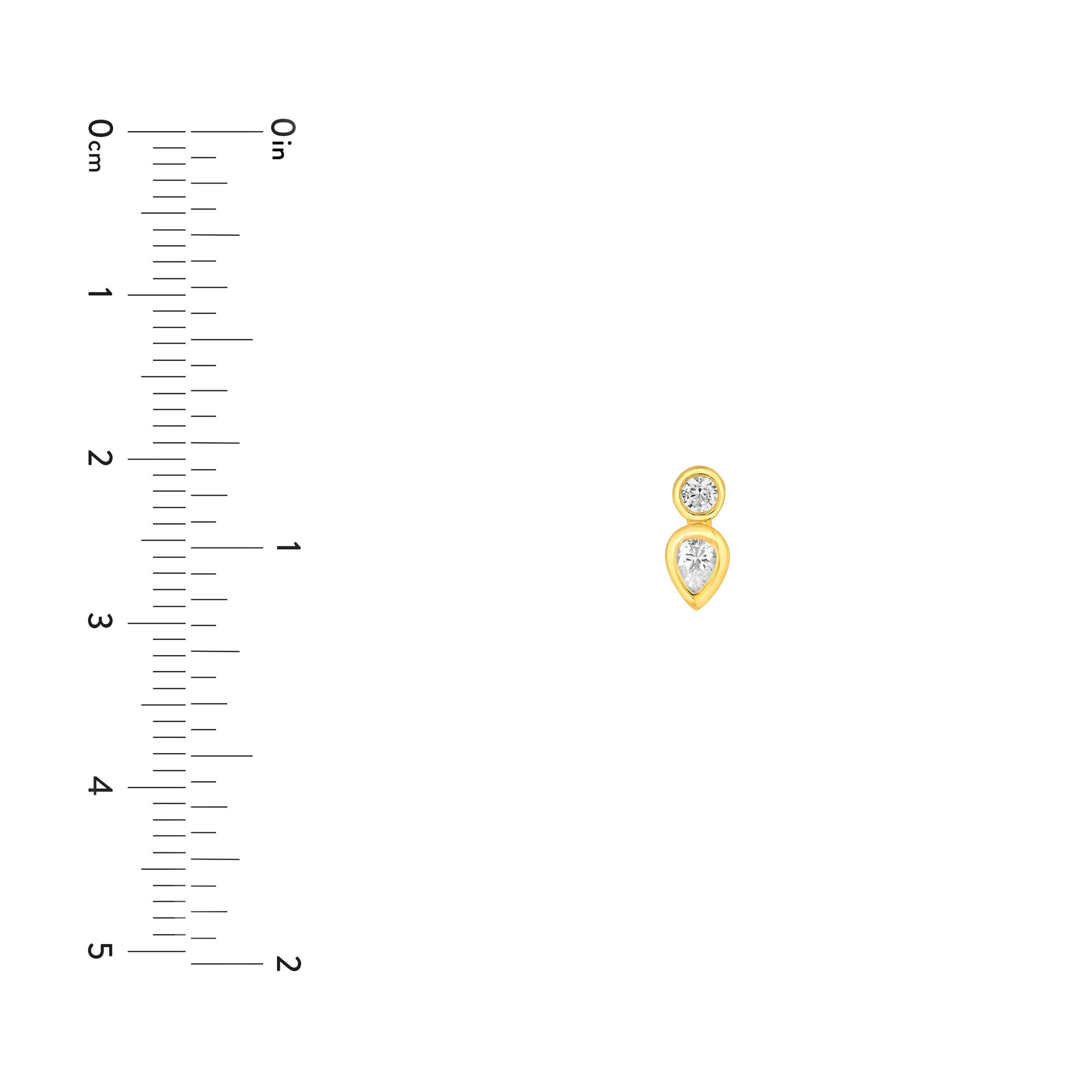 14K Gold 1/4tcw Round & Pear Diamond Bezel Set Earrings Birmingham Jewelry Earrings Birmingham Jewelry 