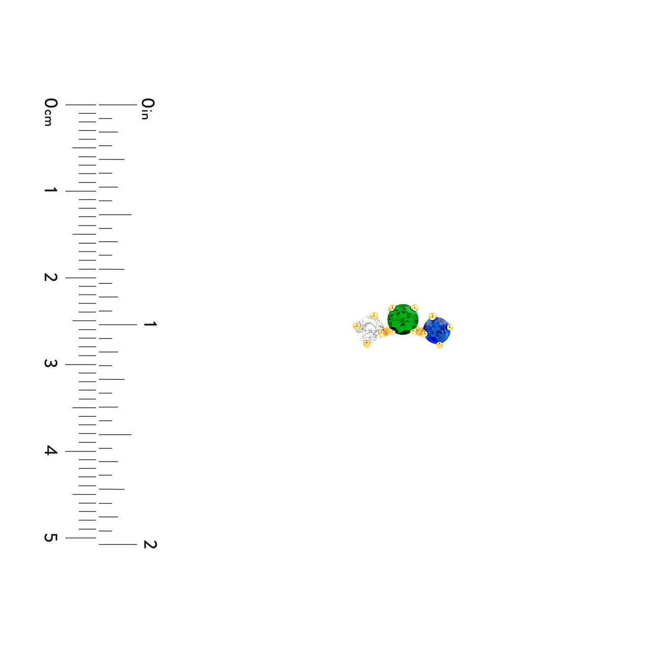 14K Yellow Gold Round Tsavorite Diamond & Sapphire Curve Earrings Birmingham Jewelry Earrings Birmingham Jewelry 