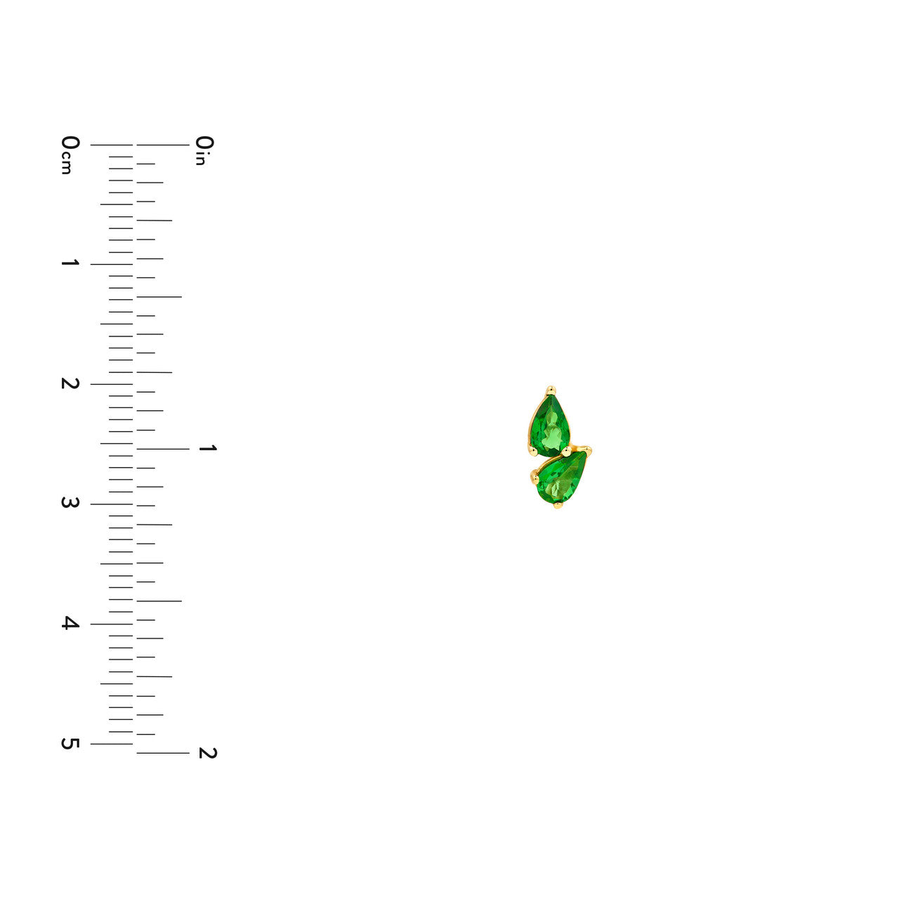 14K Yellow Gold Pear Tsavorite Stud Earrings