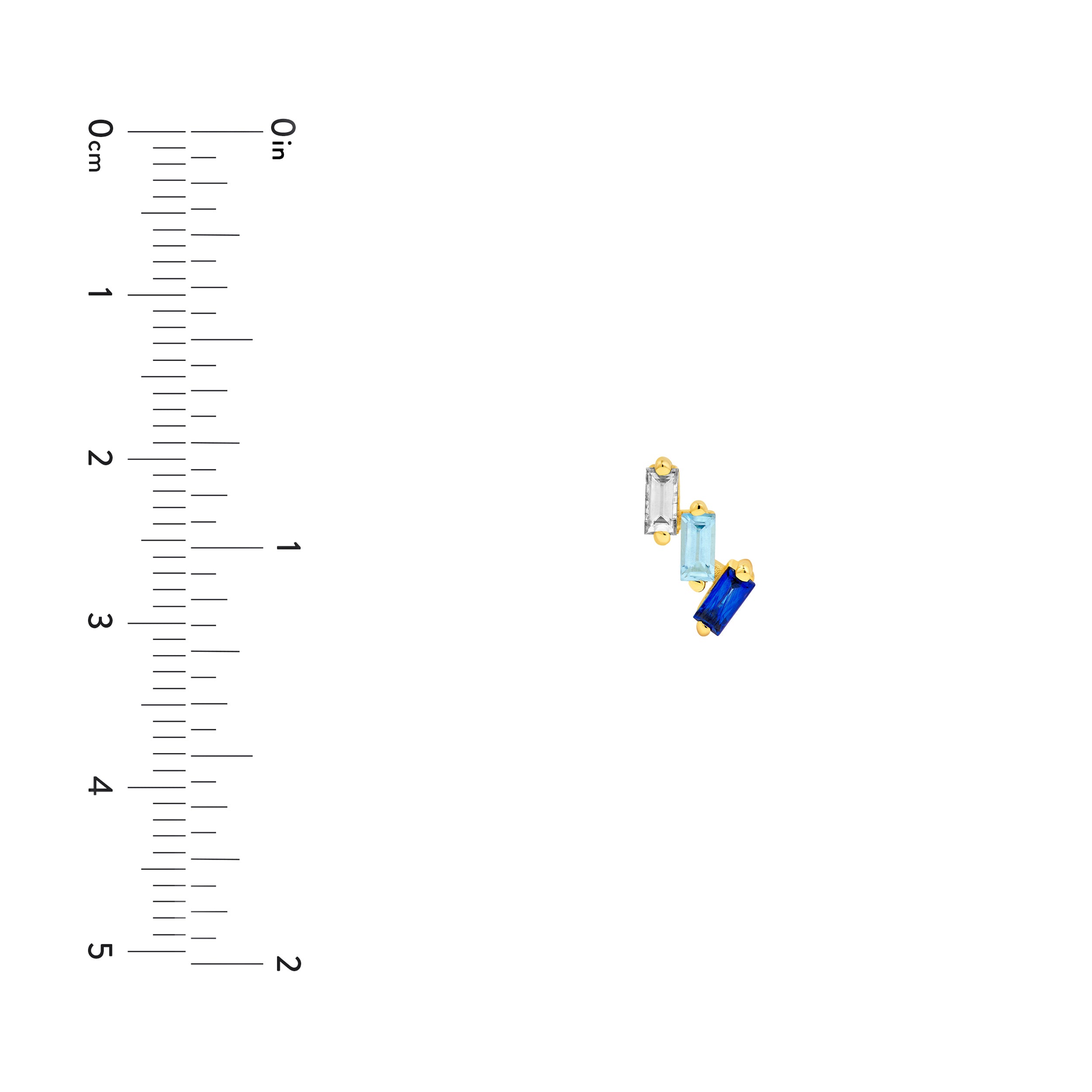 14K Yellow Gold 7/8tcw Square Baguette Diamond Aqua & Sapphire Earrings Birmingham Jewelry Earrings Birmingham Jewelry 