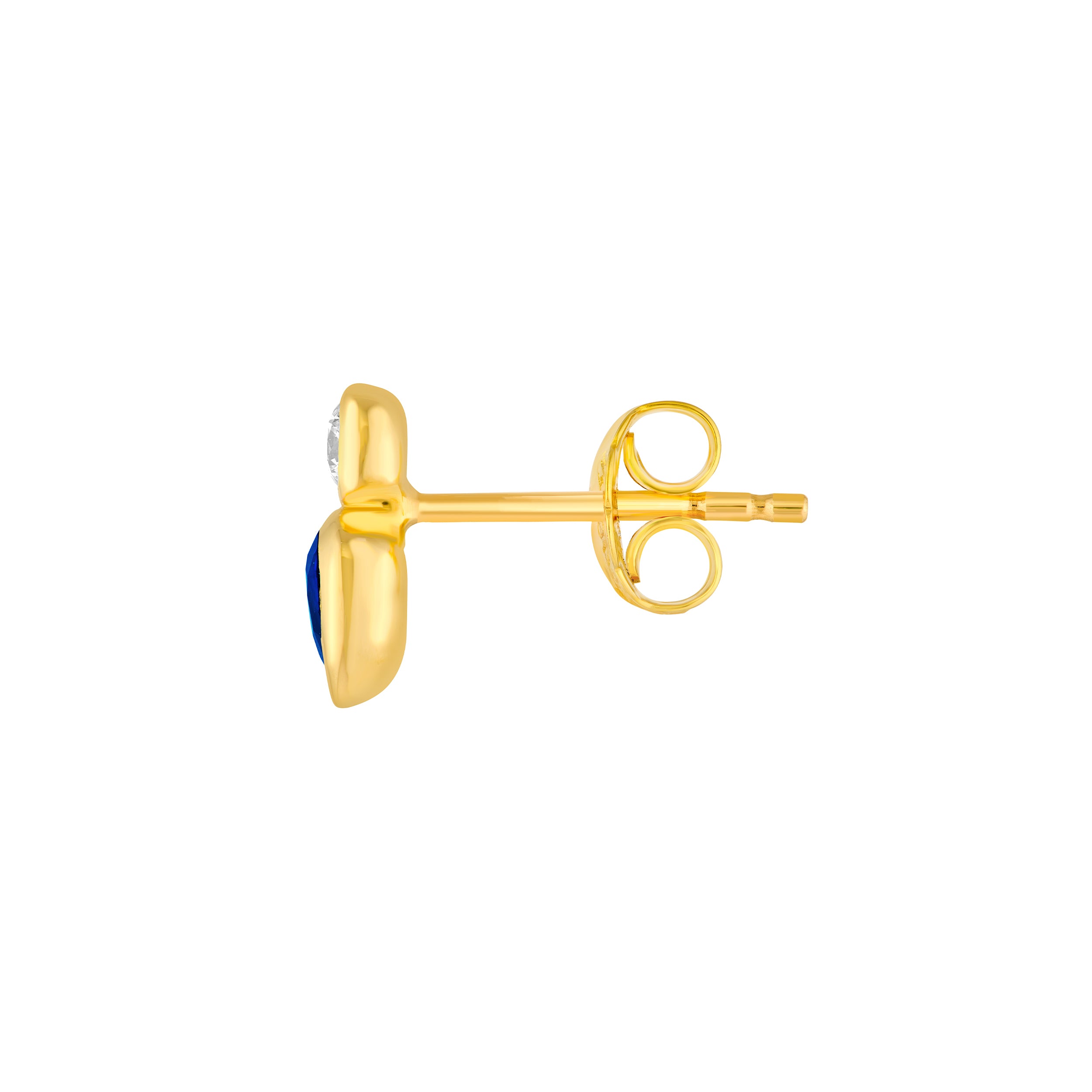 14K Yellow Gold 1/2tcw Bezel Set Sapphire & Diamond Stud Earrings Birmingham Jewelry Earrings Birmingham Jewelry 
