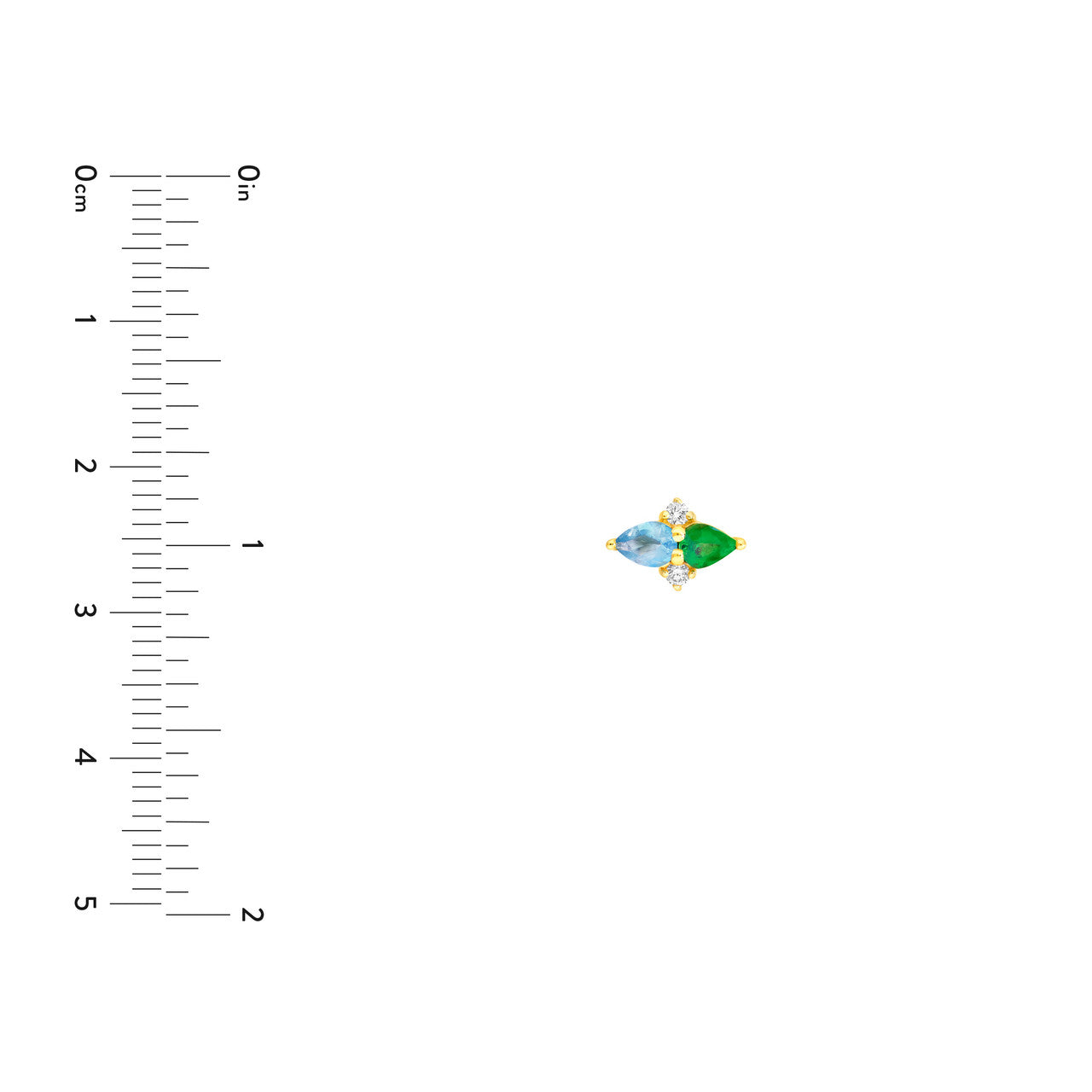 14K Yellow Gold Pear Shape Tsavorite Aquamarine & Diamond Earrings Birmingham Jewelry Earrings Birmingham Jewelry 