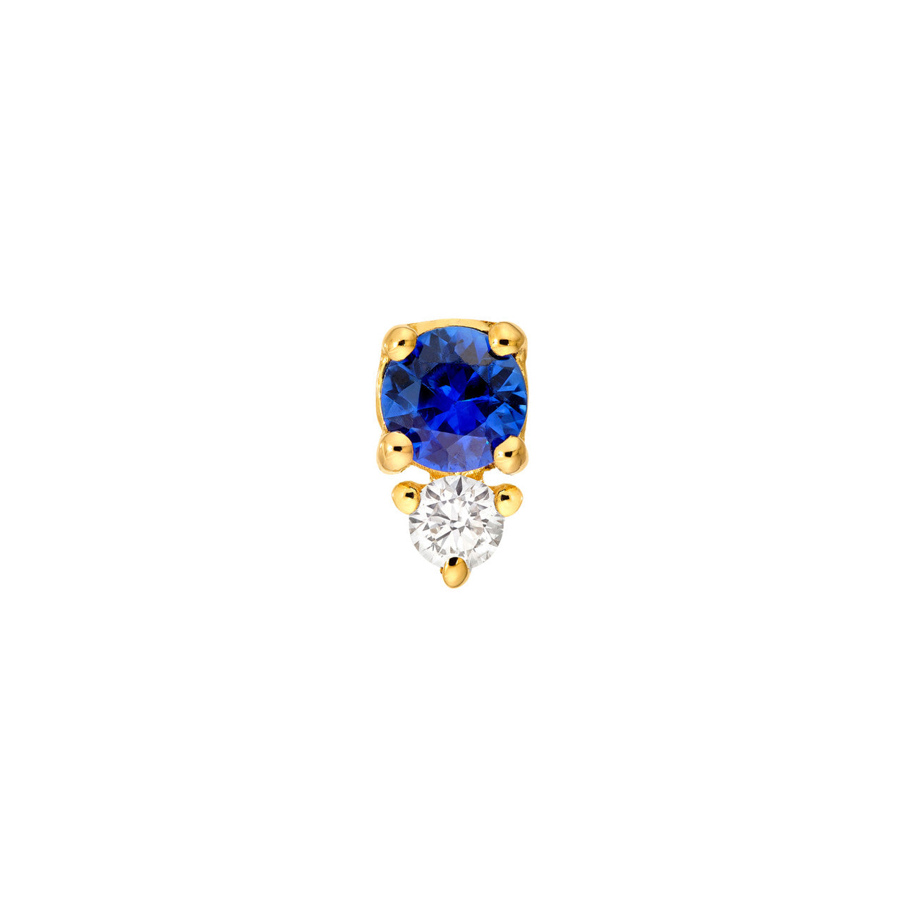 14K Yellow Gold Sapphire & Diamond Stud Earrings Birmingham Jewelry Earrings Birmingham Jewelry 