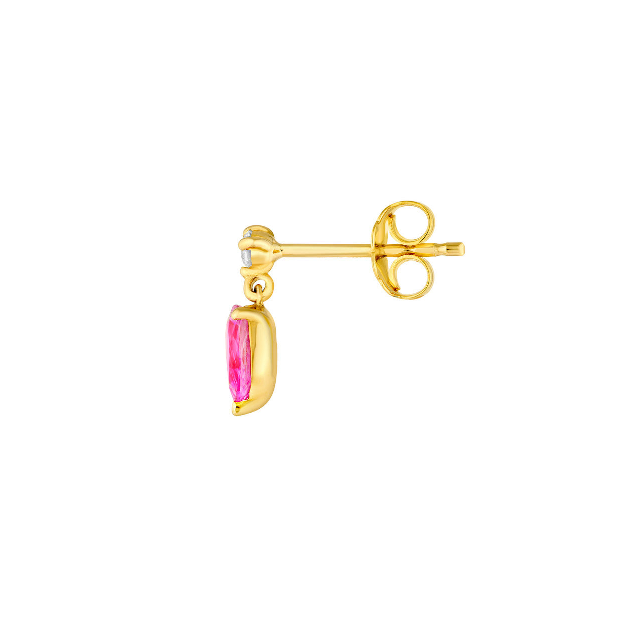 14K Yellow Gold Pear Shape Pink Sapphire & Diamond Stud Earrings Birmingham Jewelry Earrings Birmingham Jewelry 