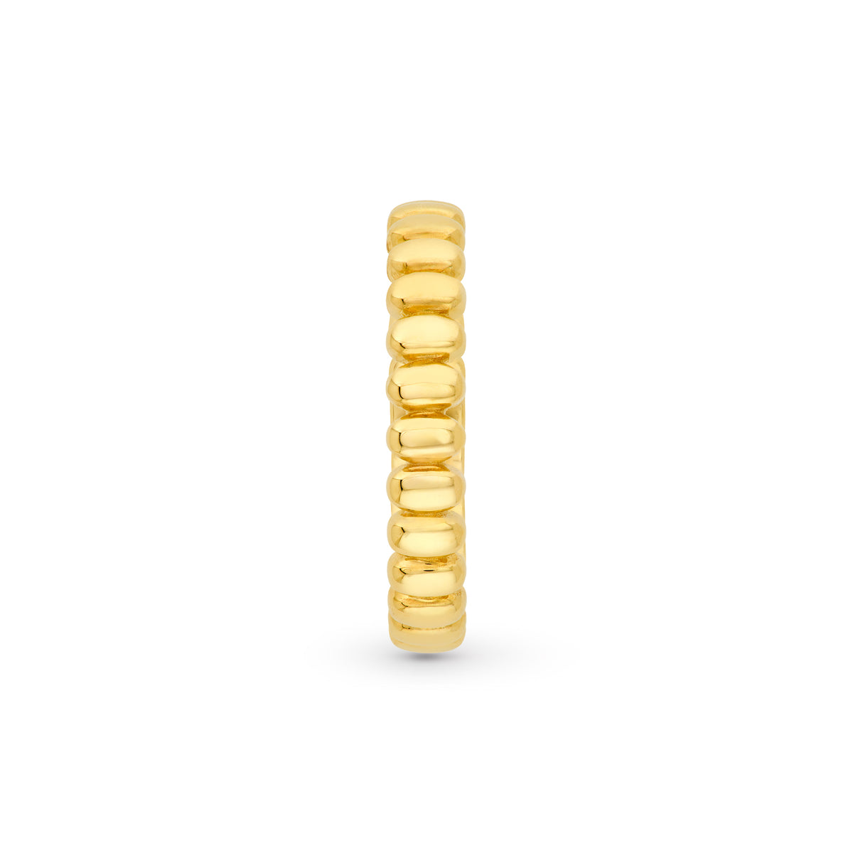 14K Yellow Gold Oval Beaded Band