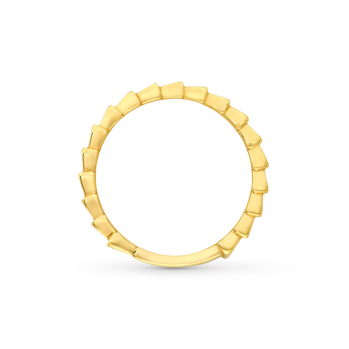 14K Yellow Gold Stacked Rectangle Band